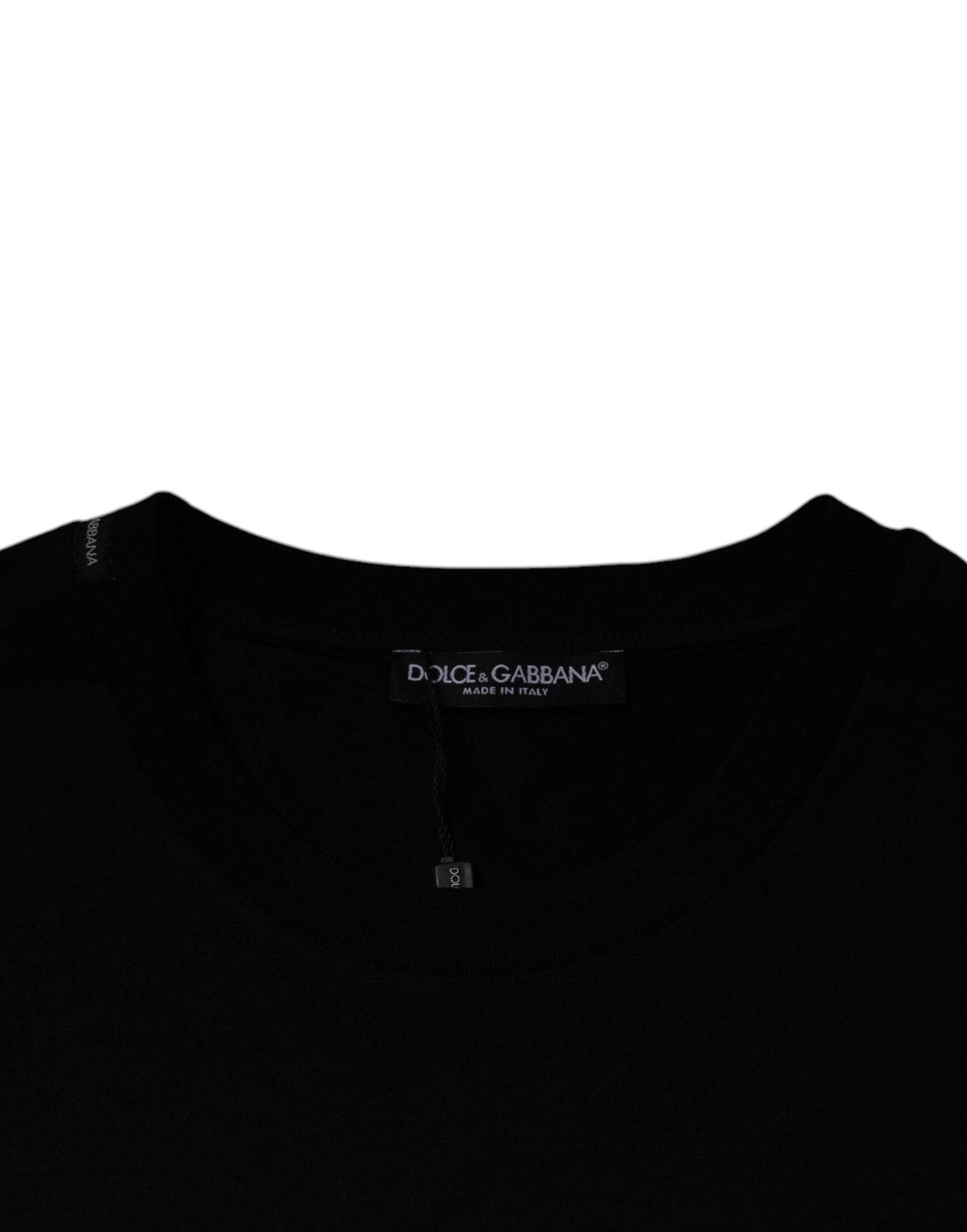 Dolce & Gabbana T-shirt girocollo nera a maniche corte
