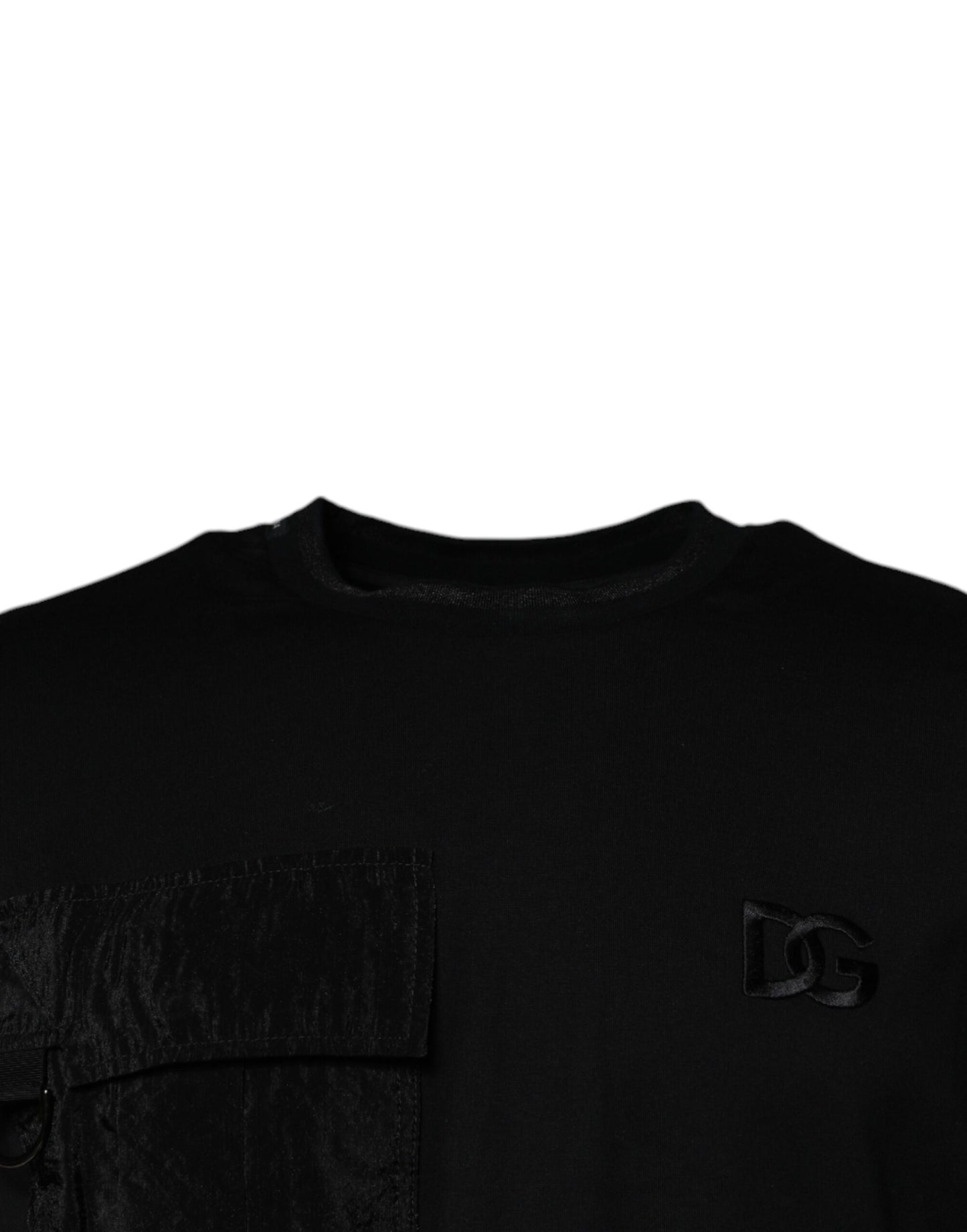 Dolce & Gabbana T-shirt girocollo nera a maniche corte