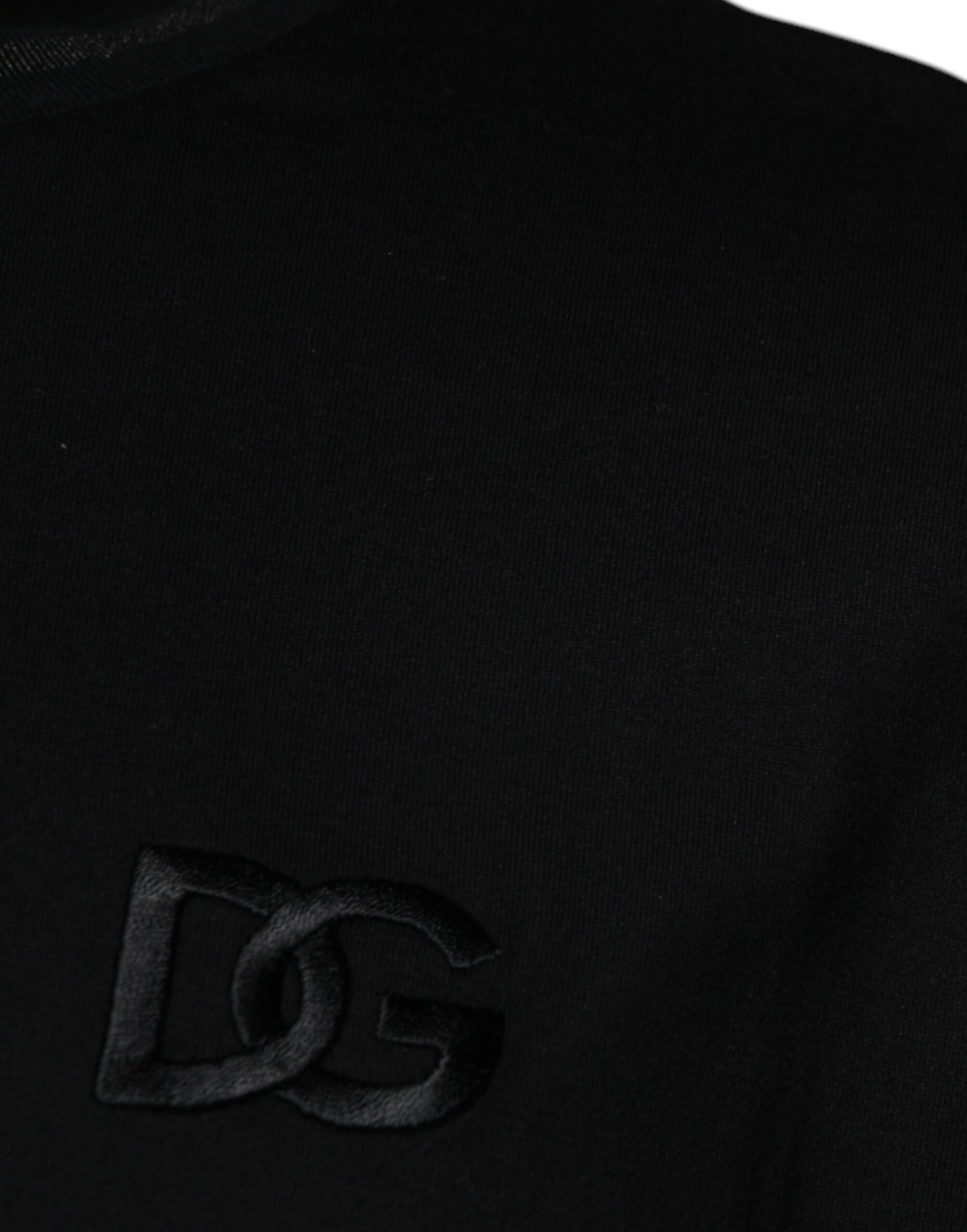Dolce & Gabbana T-shirt girocollo nera a maniche corte