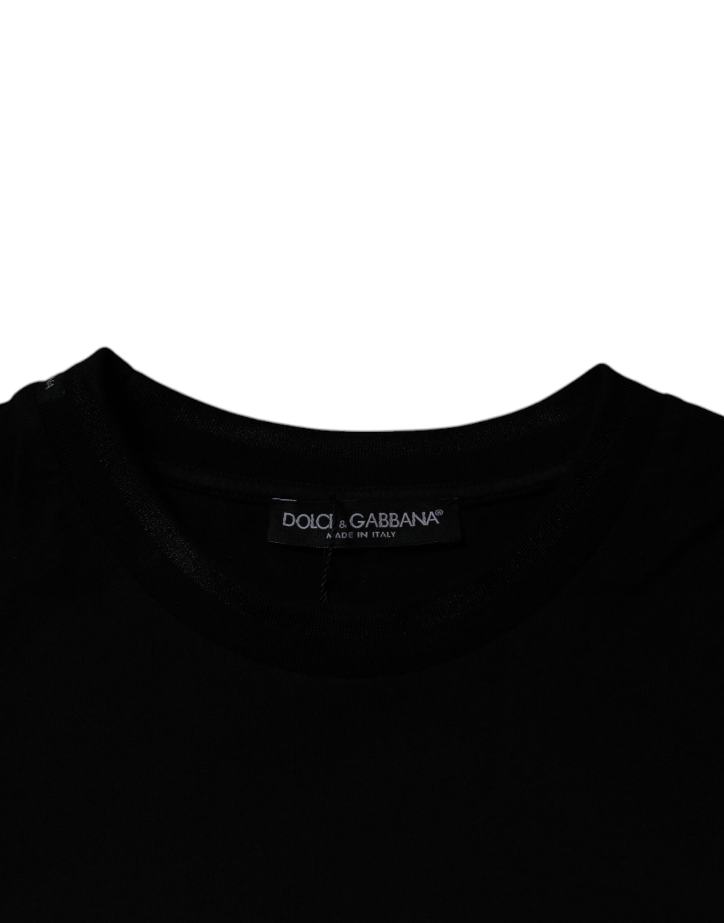 Dolce & Gabbana T-shirt girocollo nera a maniche corte