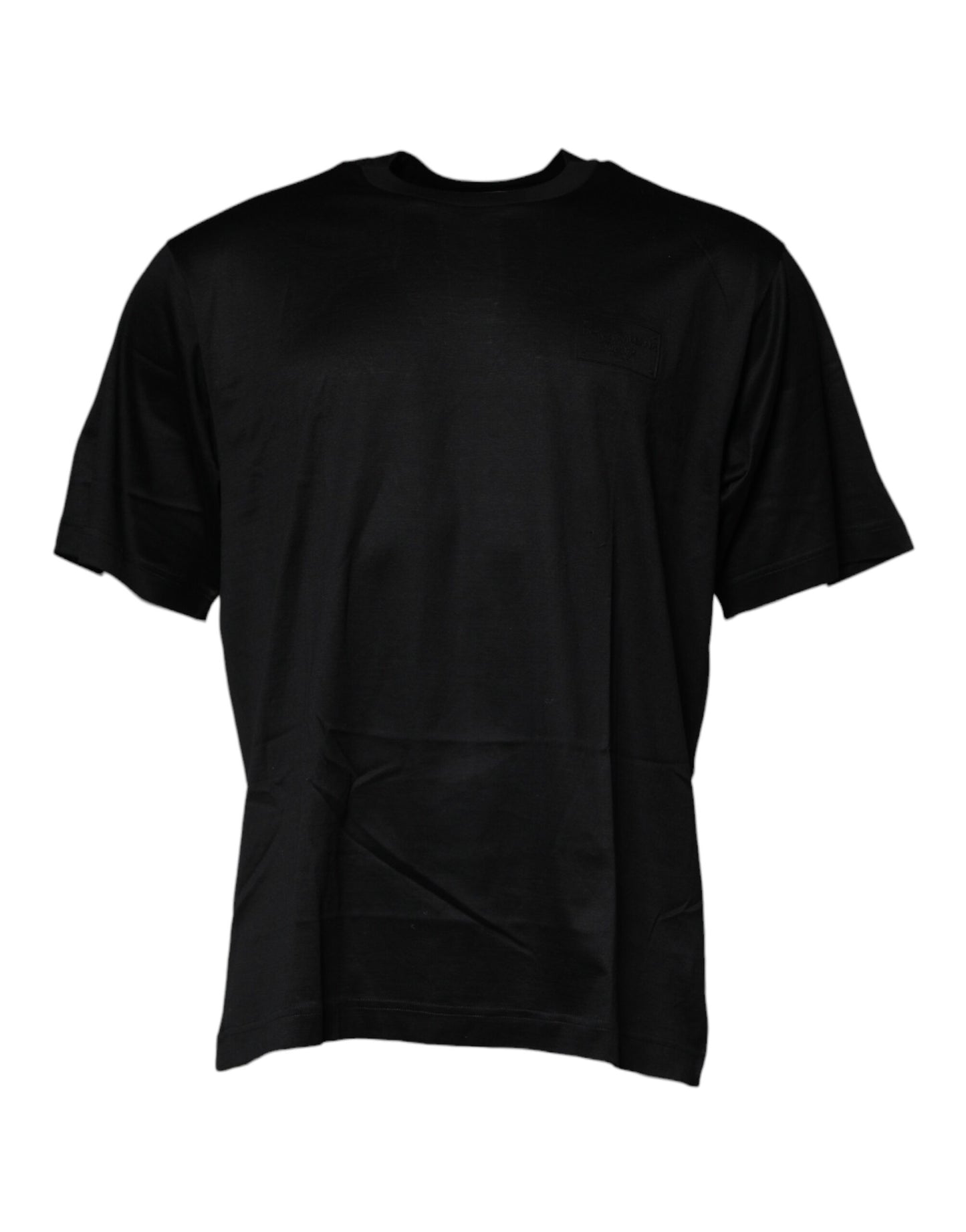 Dolce & Gabbana T-shirt girocollo nera a maniche corte