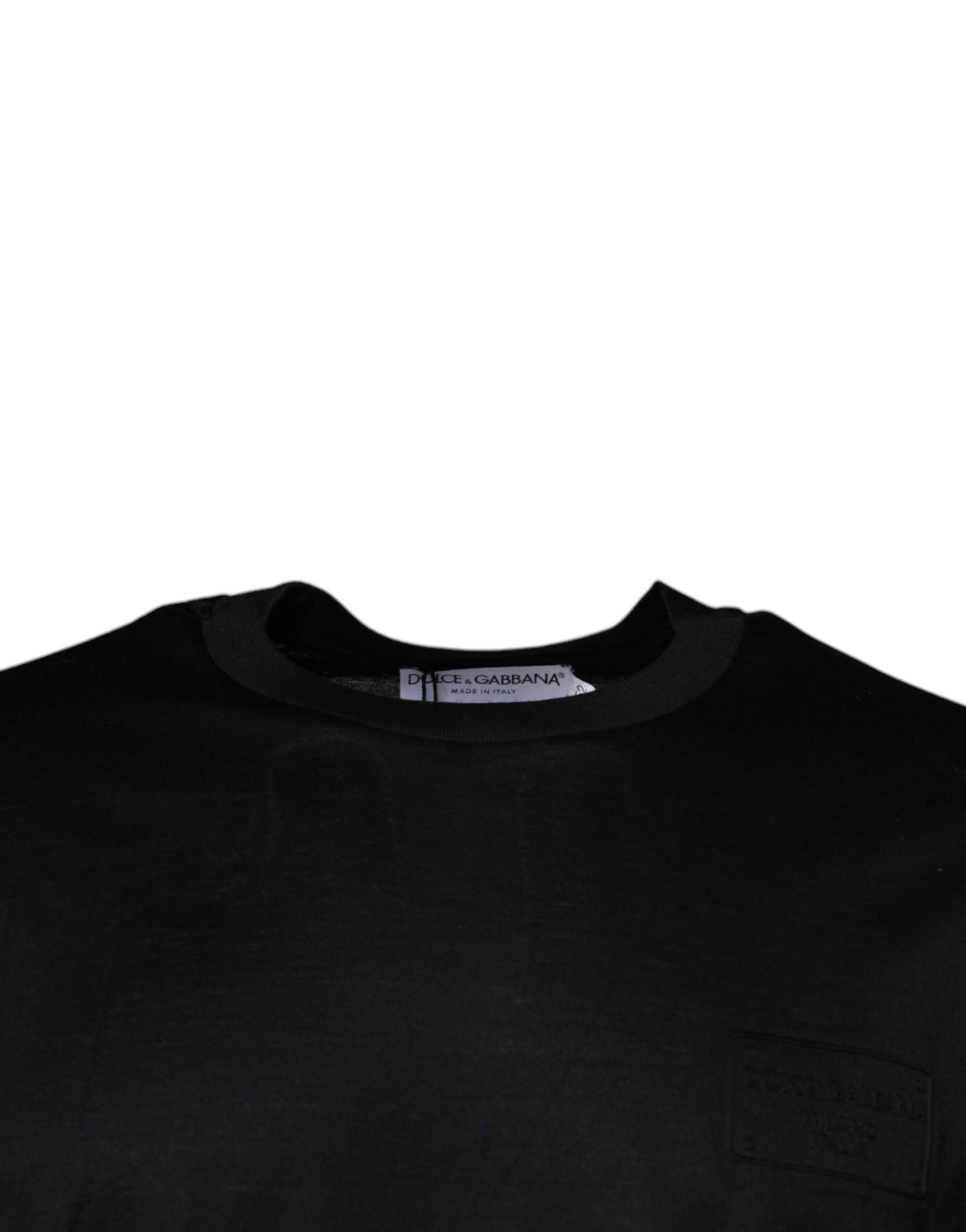 Dolce & Gabbana T-shirt girocollo nera a maniche corte