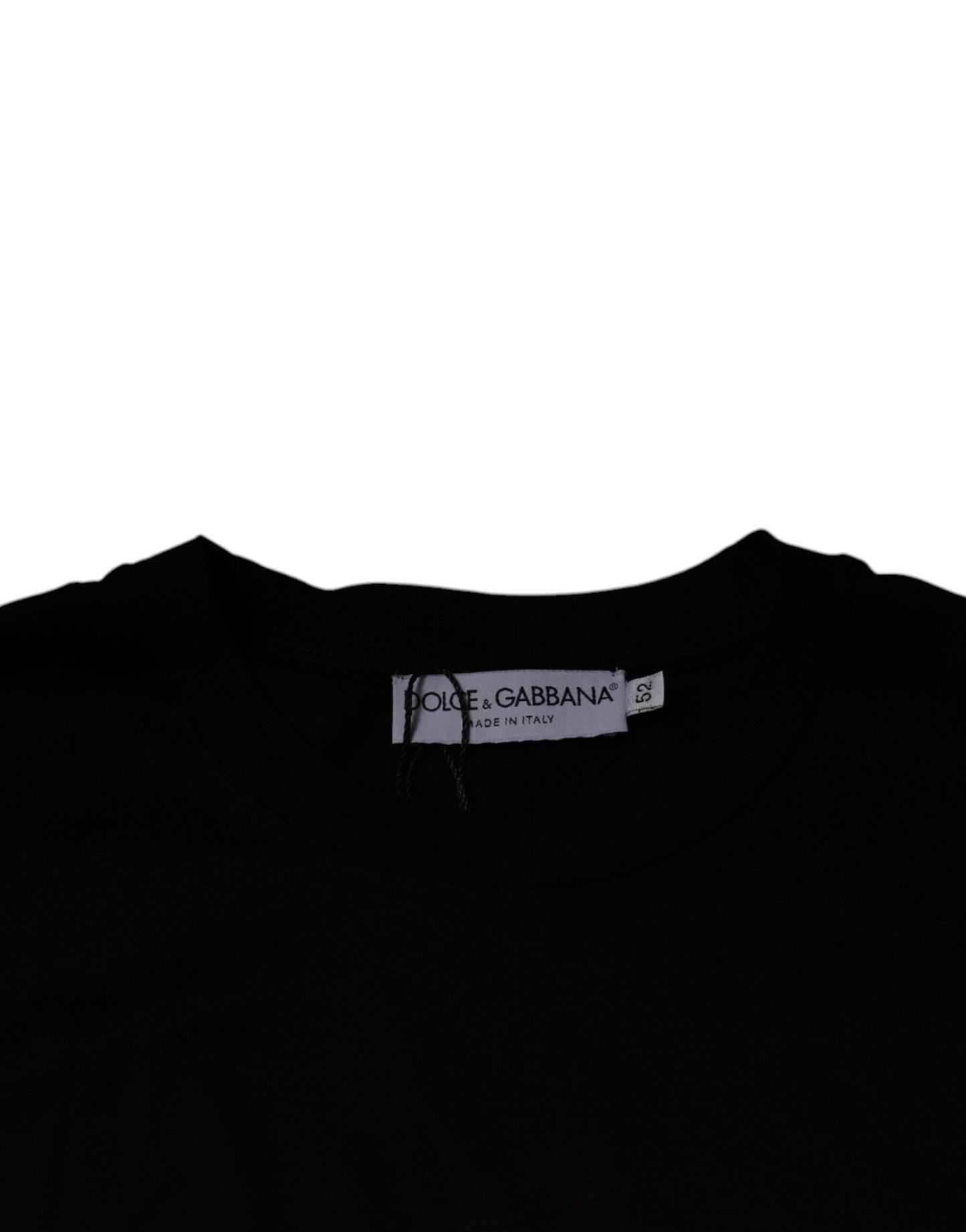 Dolce & Gabbana T-shirt girocollo nera a maniche corte