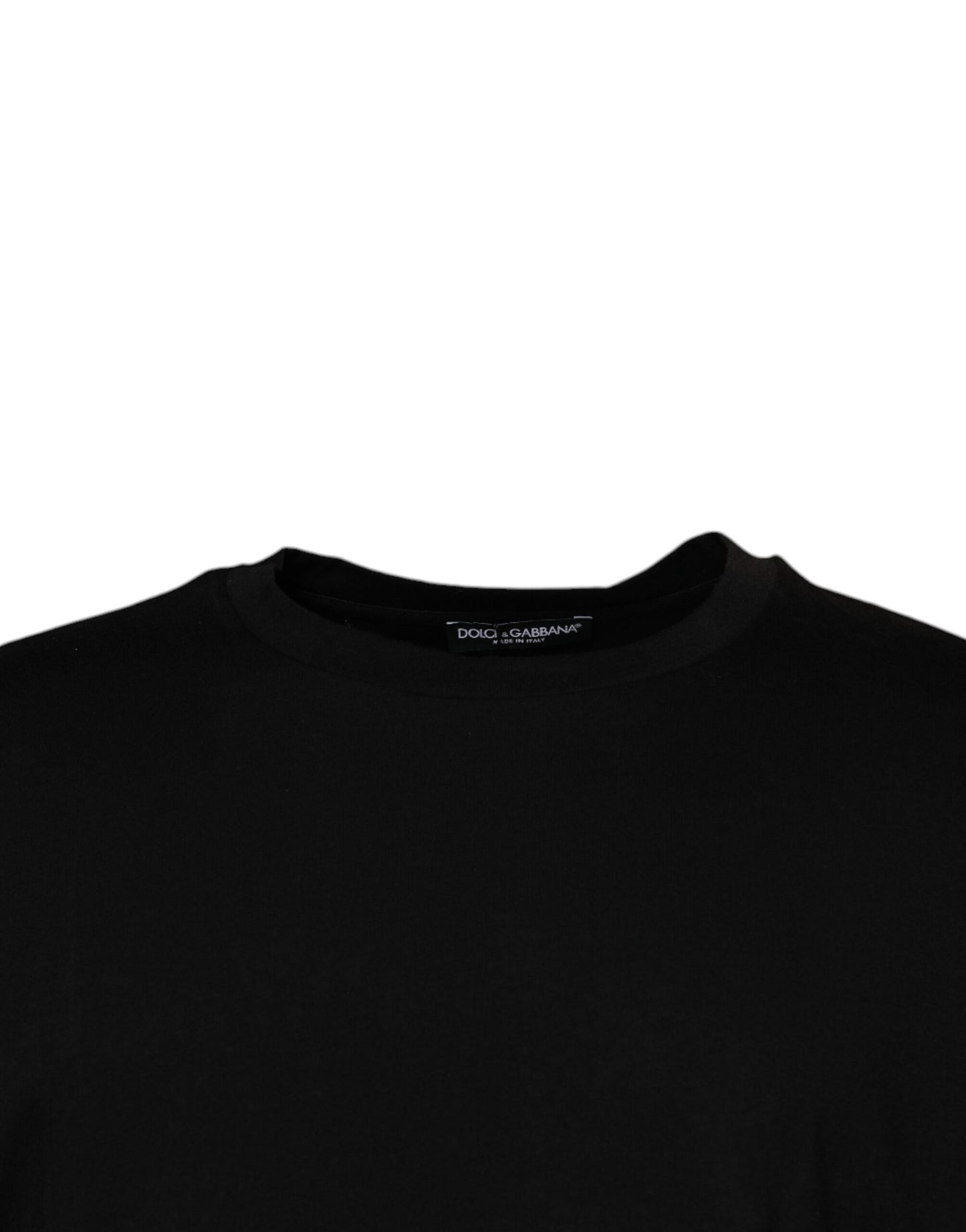 Dolce & Gabbana T-shirt girocollo nera a maniche corte