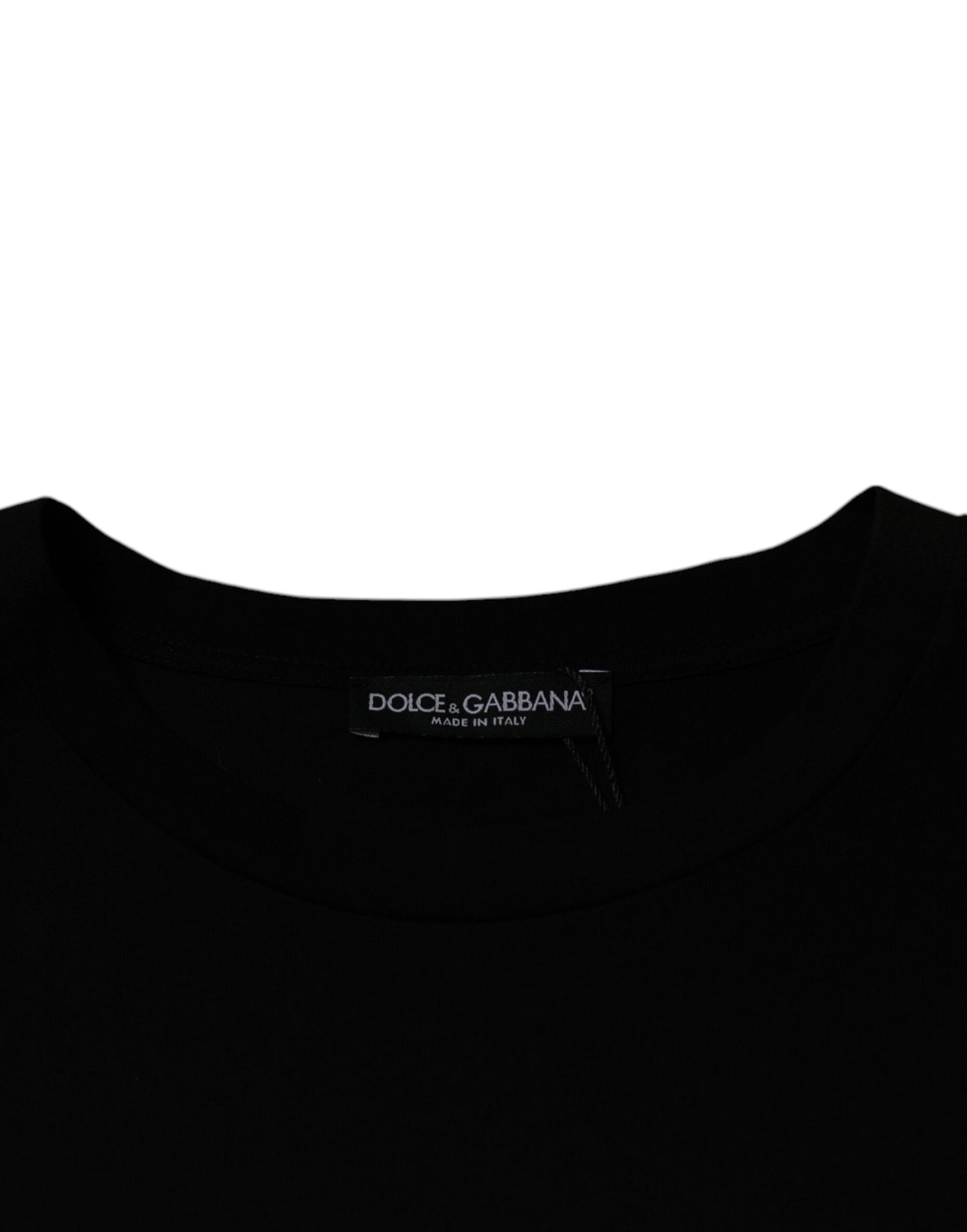 Dolce & Gabbana T-shirt girocollo nera a maniche corte