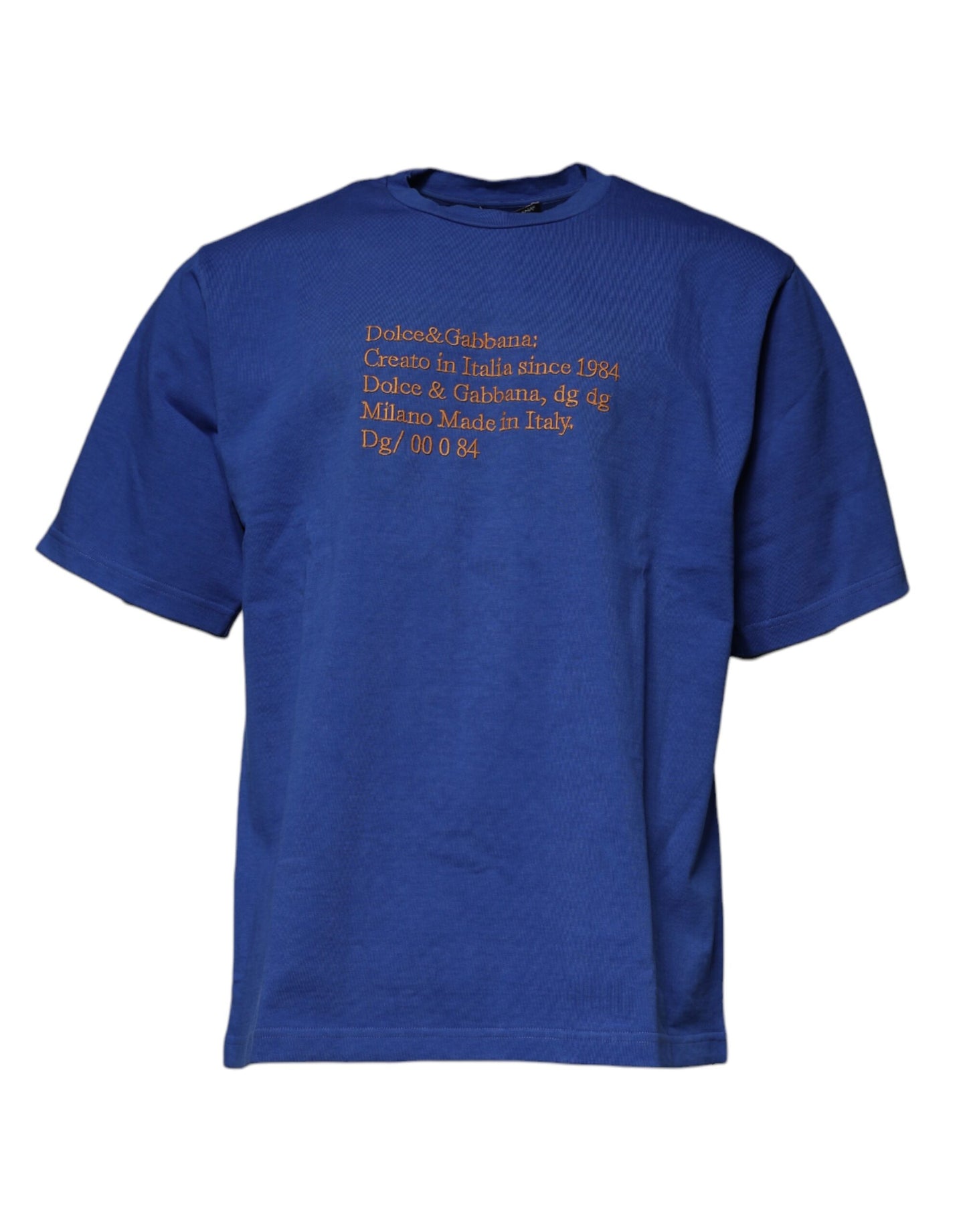 T-shirt girocollo in cotone con stampa grafica blu Dolce & Gabbana