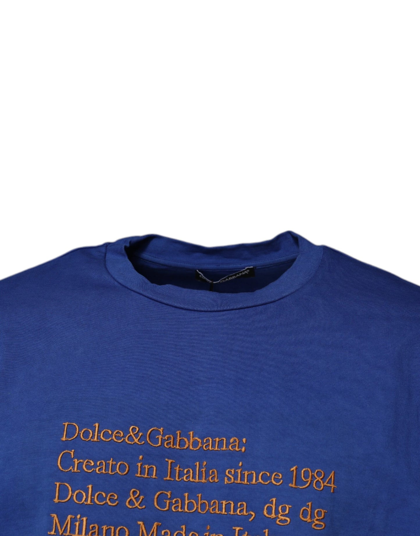 T-shirt girocollo in cotone con stampa grafica blu Dolce & Gabbana