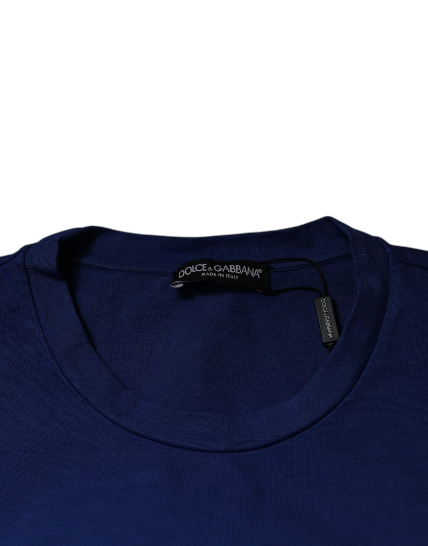 T-shirt girocollo in cotone con stampa grafica blu Dolce & Gabbana