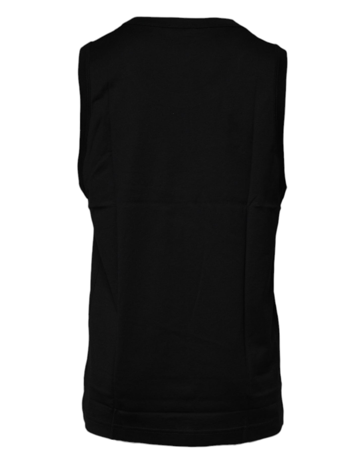 Dolce & Gabbana T-shirt senza maniche girocollo in cotone nero