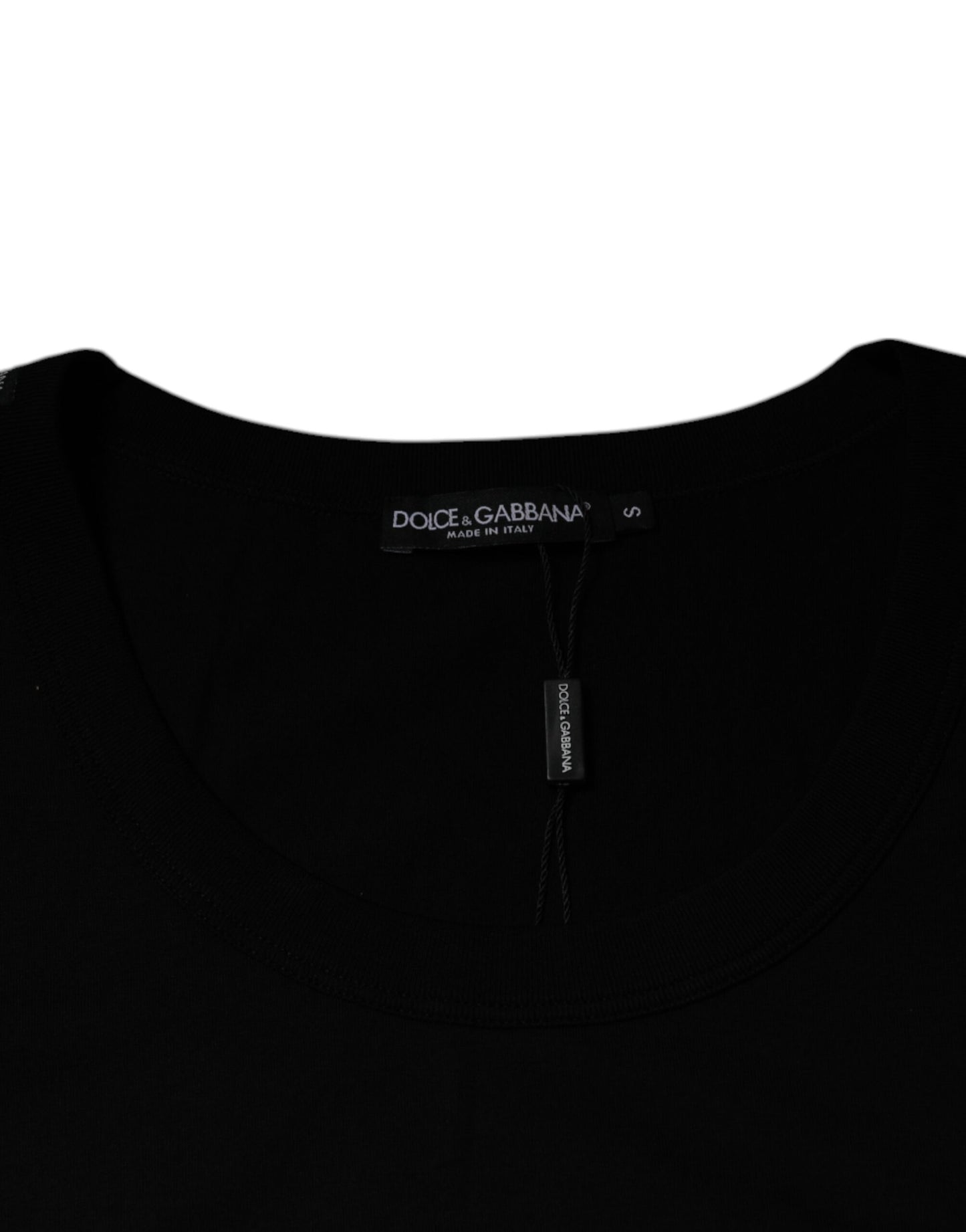 Dolce & Gabbana T-shirt senza maniche girocollo in cotone nero