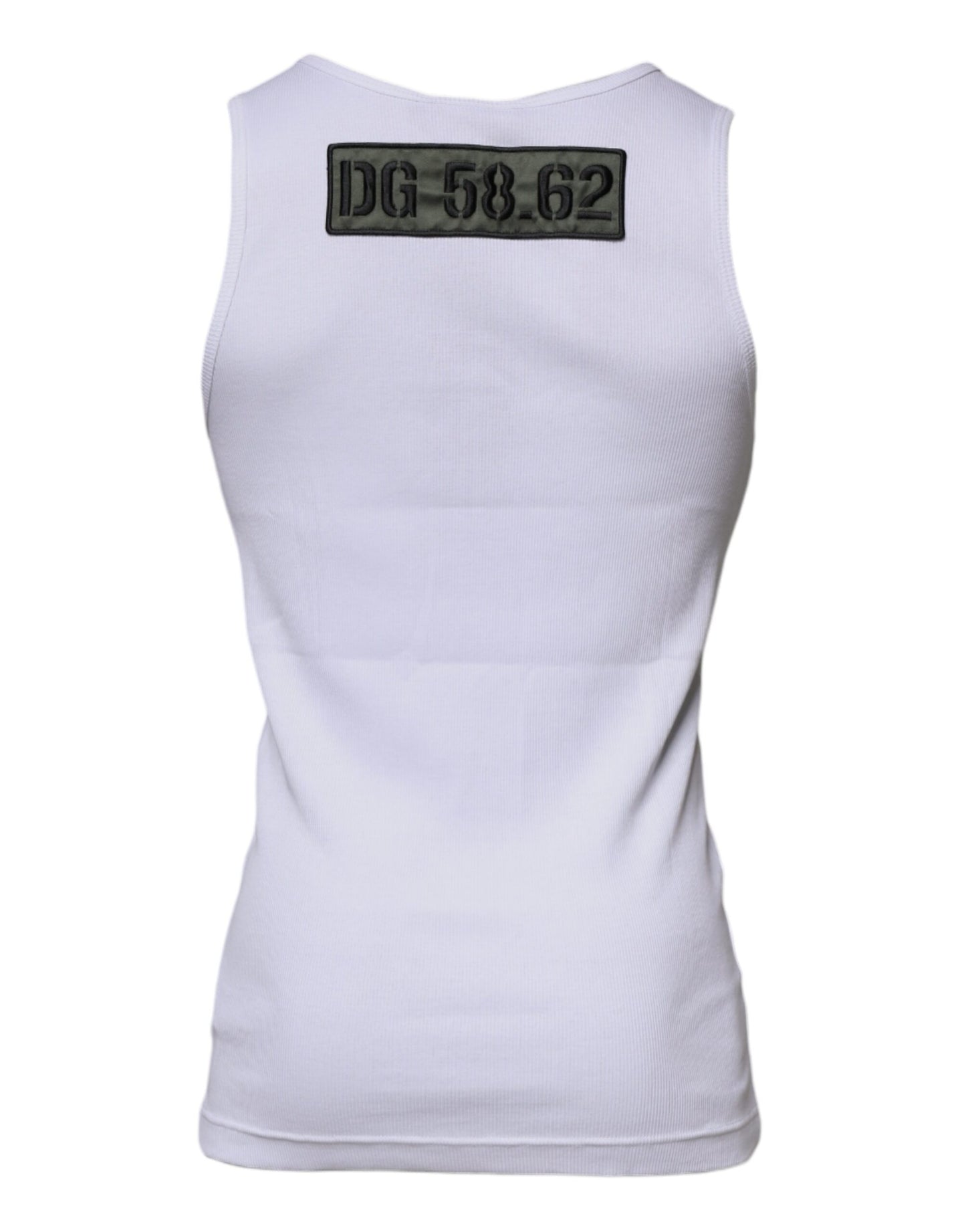 Dolce & Gabbana T-shirt girocollo senza maniche in cotone bianco