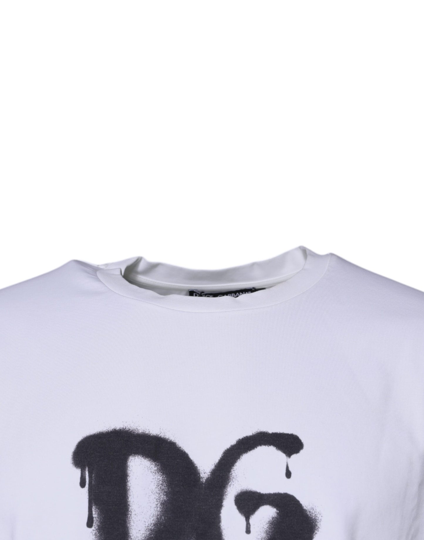 Dolce & Gabbana T-shirt girocollo in cotone con logo DG bianco