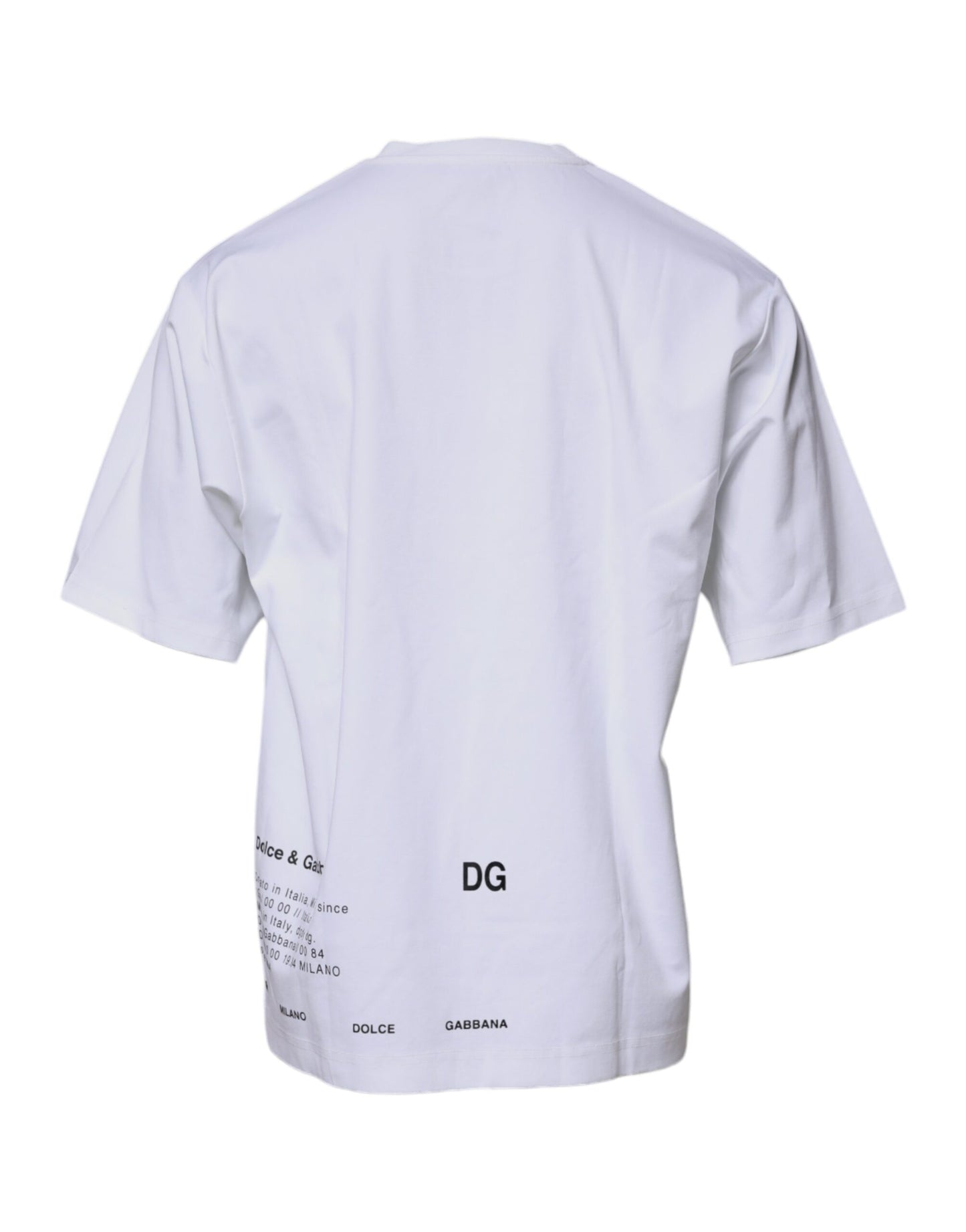 Dolce & Gabbana T-shirt girocollo in cotone con logo DG bianco