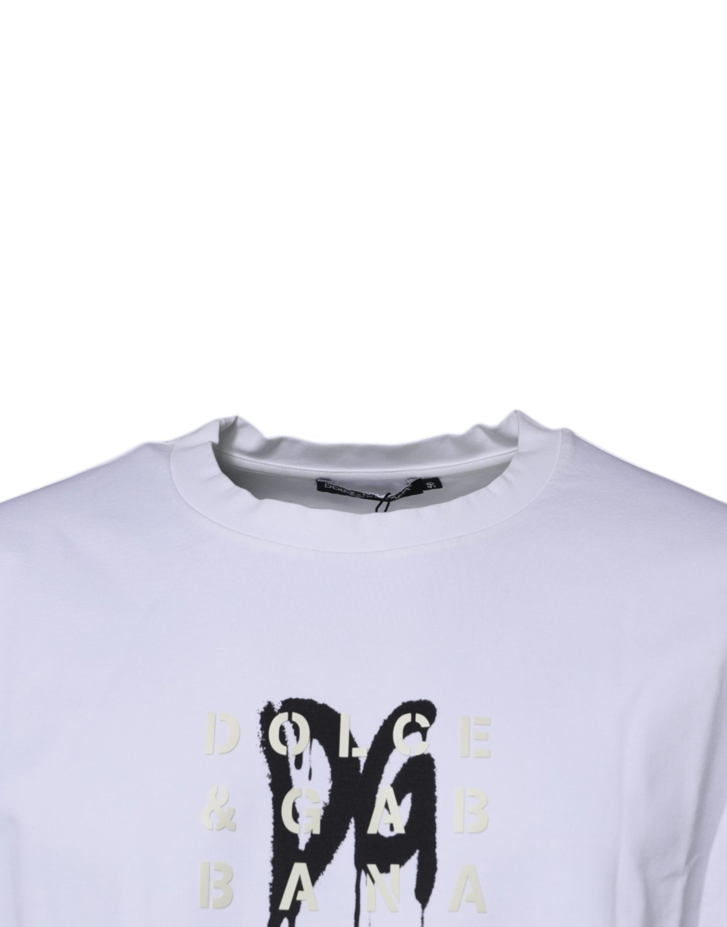 Dolce & Gabbana T-shirt girocollo in cotone con logo DG bianco