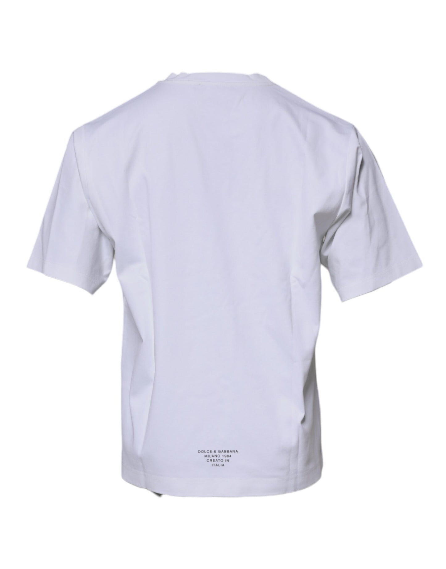 Dolce & Gabbana T-shirt girocollo in cotone con logo DG bianco