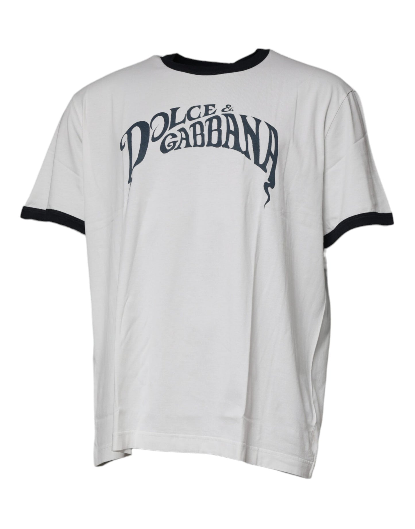 T-shirt girocollo in cotone con stampa grafica bianca Dolce & Gabbana