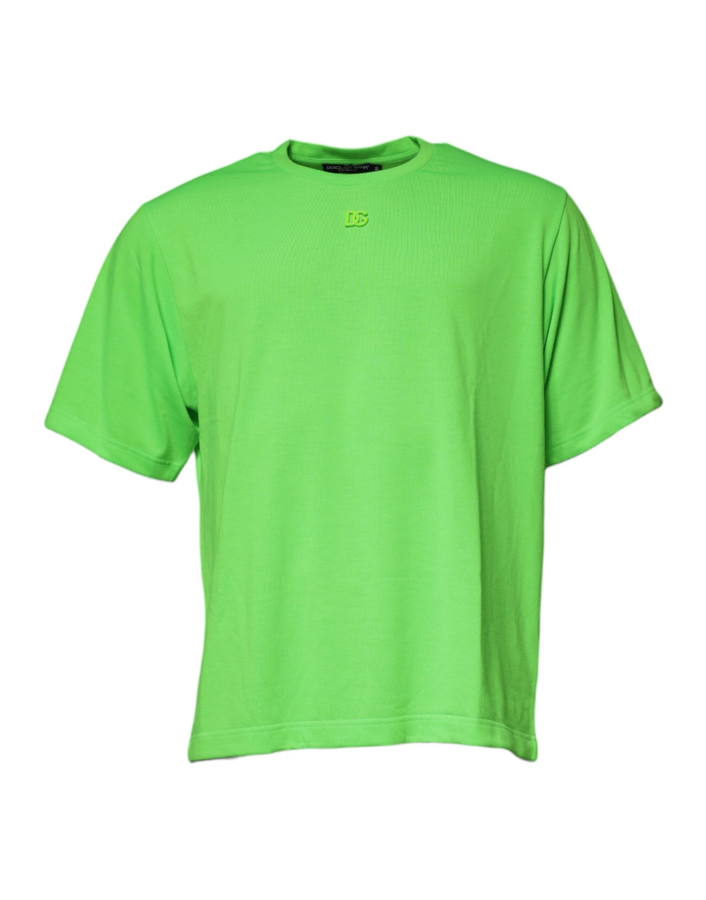 Dolce & Gabbana T-shirt girocollo in cotone con logo DG verde