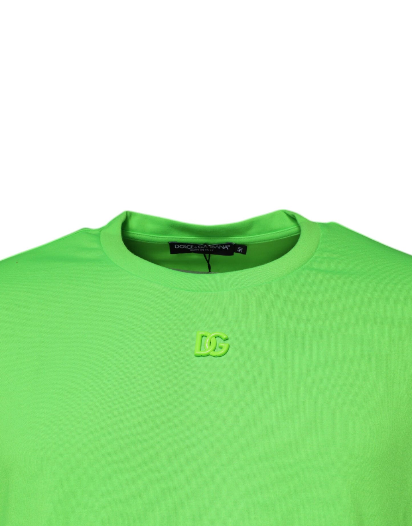 Dolce & Gabbana T-shirt girocollo in cotone con logo DG verde