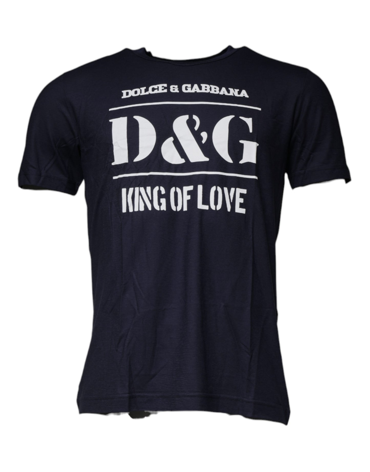 Dolce & Gabbana T-shirt girocollo in cotone blu D&G King Of Love