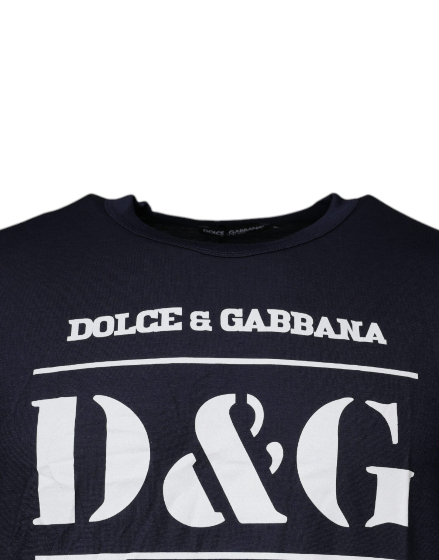 Dolce & Gabbana T-shirt girocollo in cotone blu D&G King Of Love