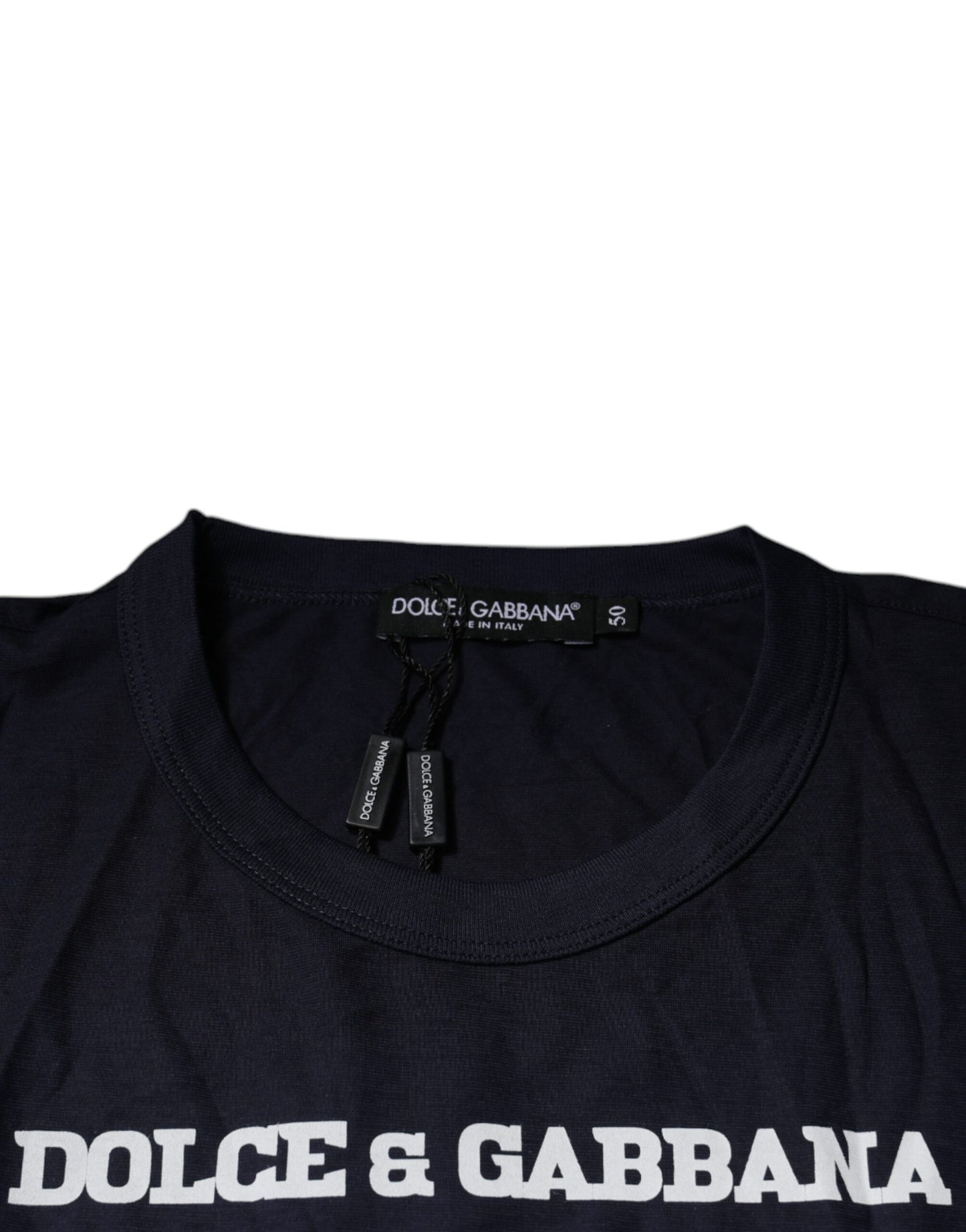 Dolce & Gabbana T-shirt girocollo in cotone blu D&G King Of Love