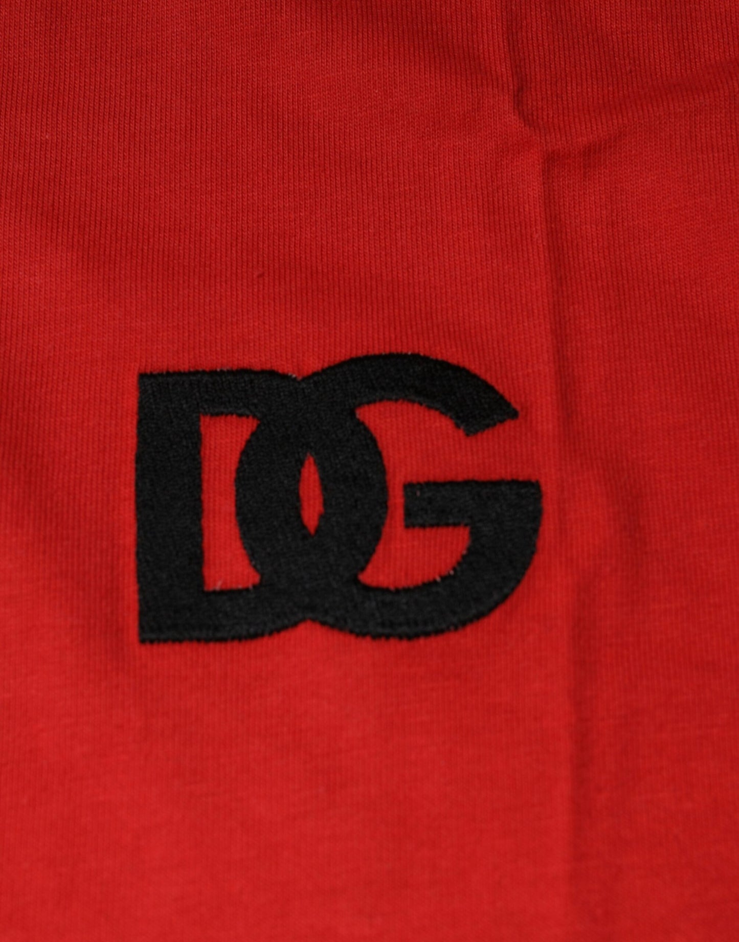 Dolce & Gabbana T-shirt girocollo in cotone con logo DG rosso