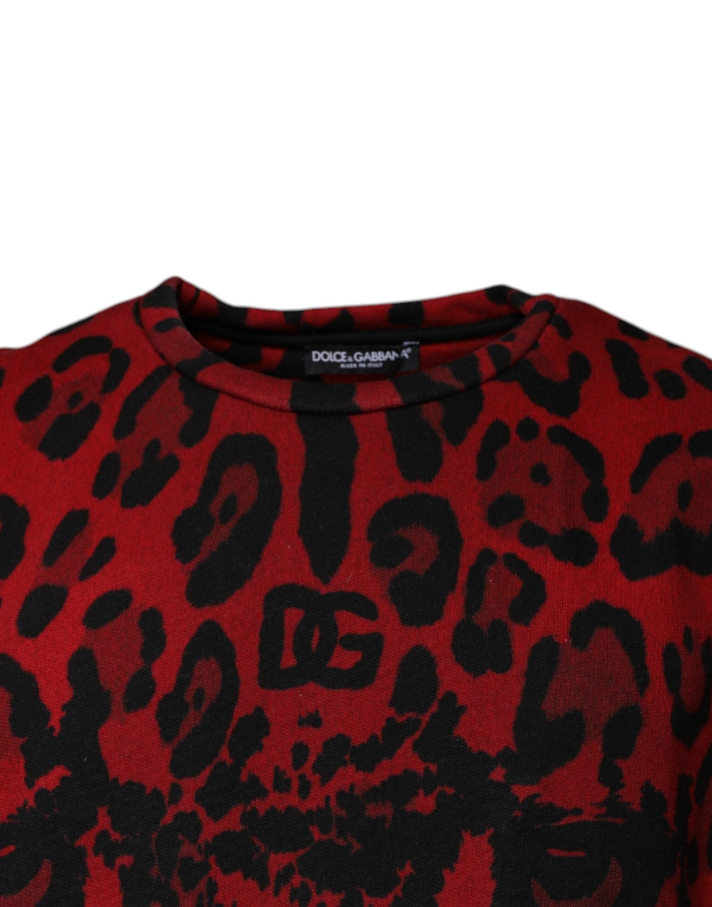 Dolce & Gabbana T-shirt senza maniche in cotone con stampa leopardata rossa
