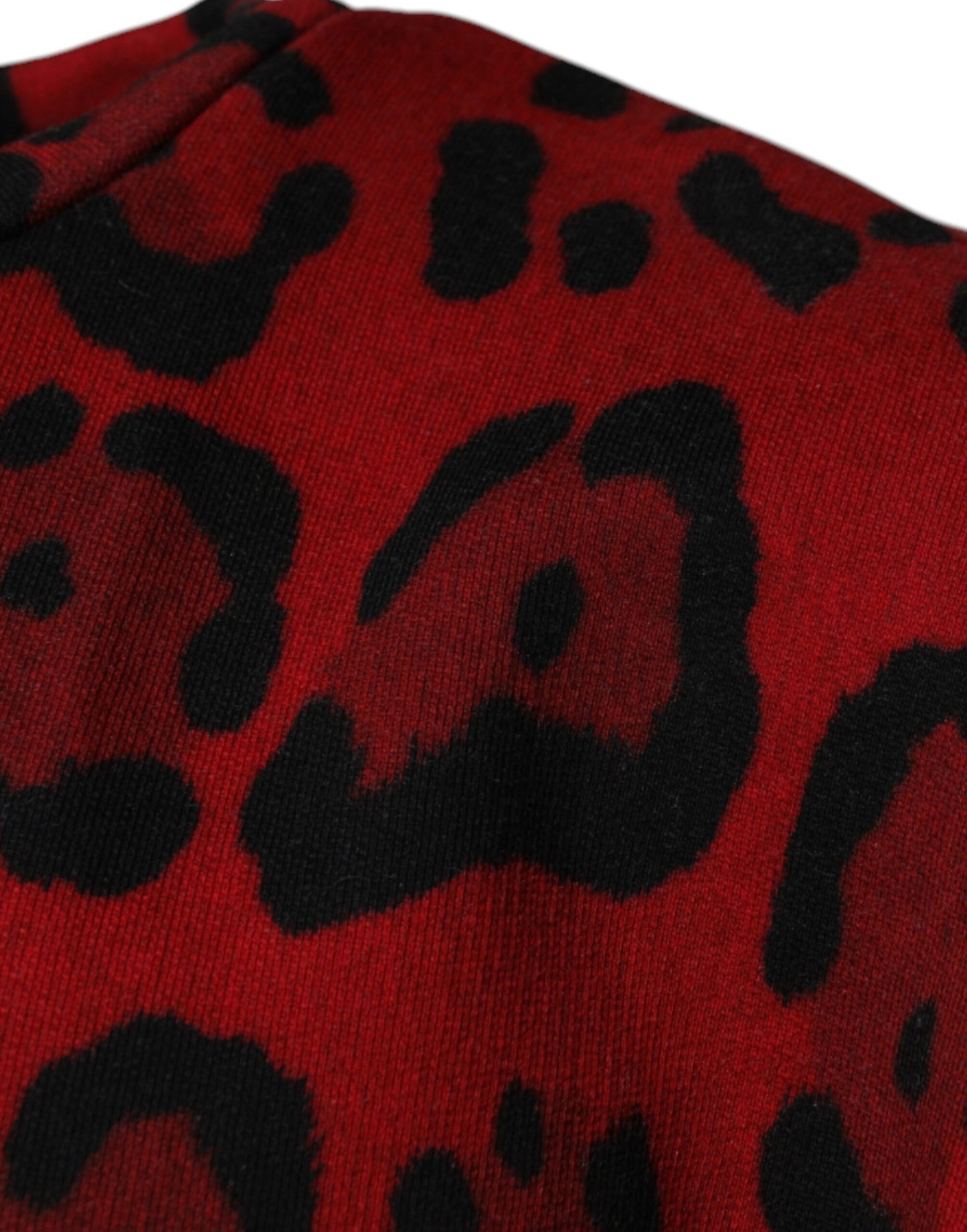 Dolce & Gabbana T-shirt senza maniche in cotone con stampa leopardata rossa