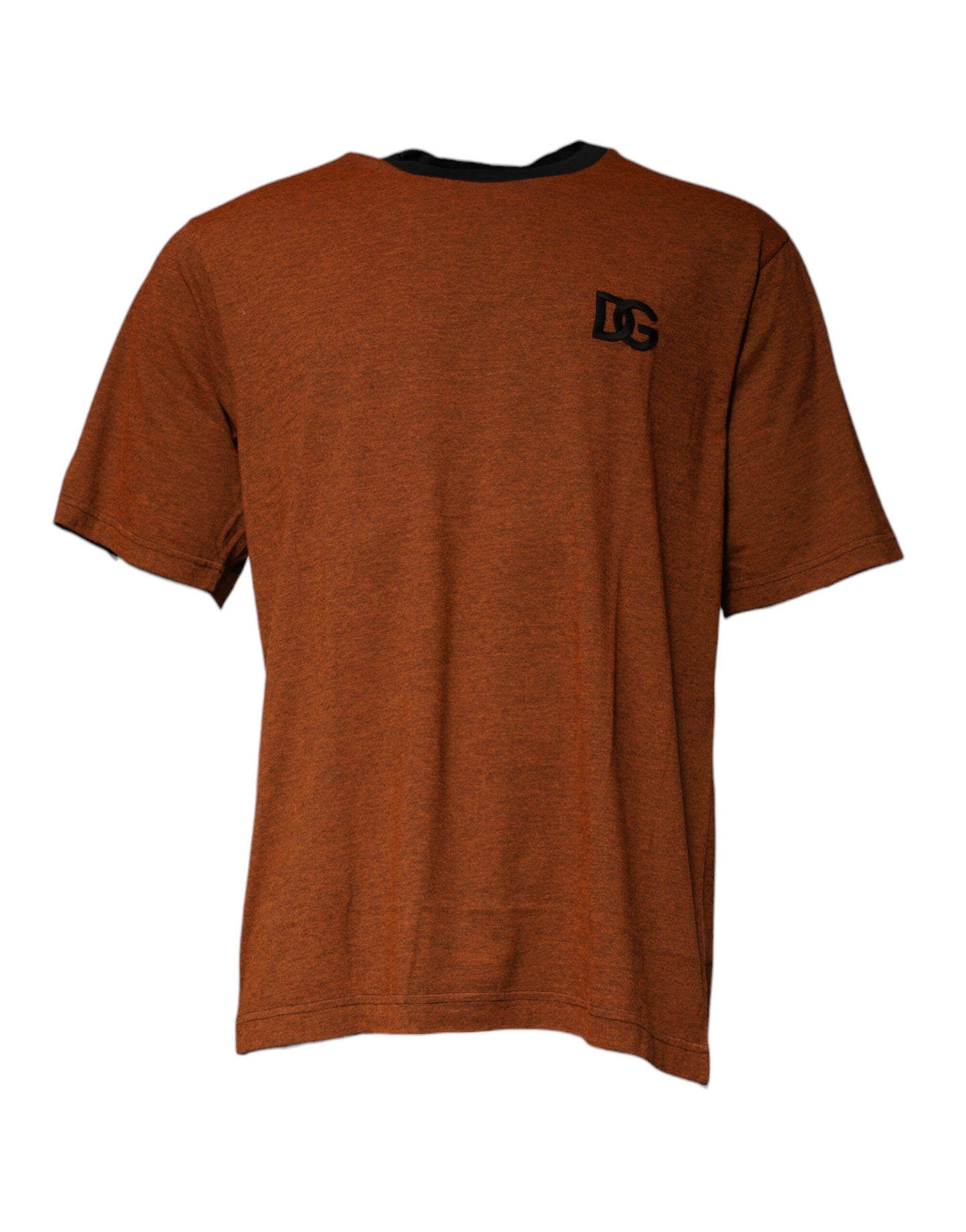 Dolce & Gabbana T-shirt girocollo in cotone con logo DG marrone
