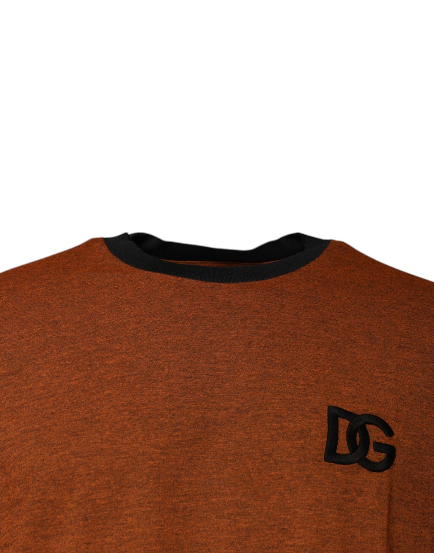 Dolce & Gabbana T-shirt girocollo in cotone con logo DG marrone