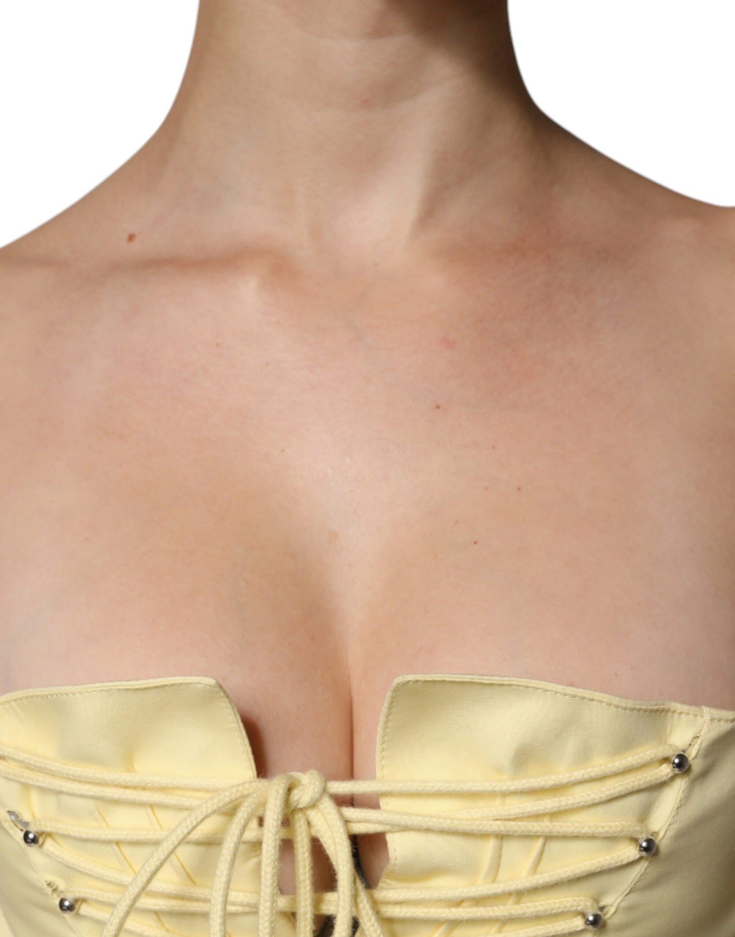 Abito midi con corsetto in cotone giallo Philosophy