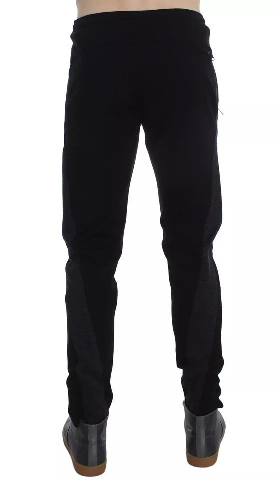 Dolce & Gabbana Pantaloni Casual in Lana Grigio Nero Pantaloni a Righe