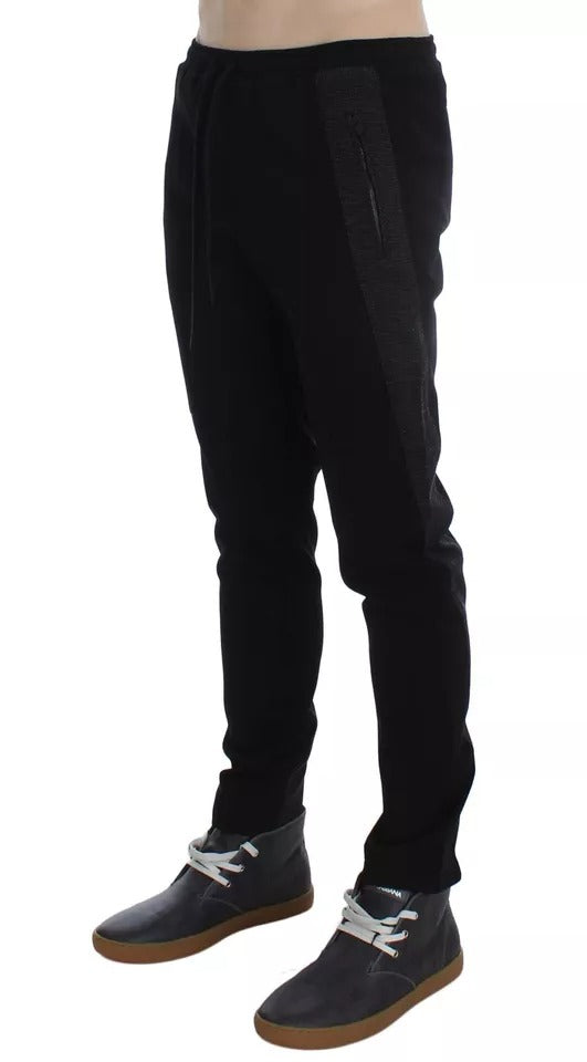 Dolce & Gabbana Pantaloni Casual in Lana Grigio Nero Pantaloni a Righe