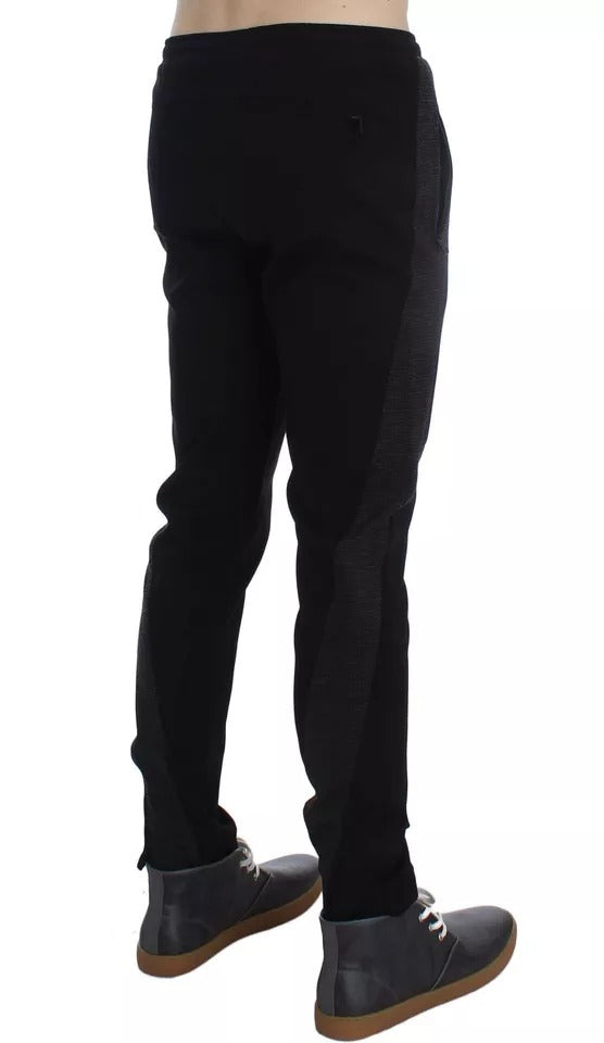 Dolce & Gabbana Pantaloni Casual in Lana Grigio Nero Pantaloni a Righe