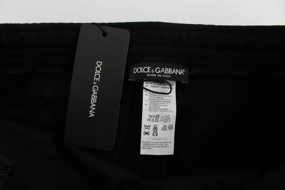 Dolce & Gabbana Pantaloni Casual in Lana Grigio Nero Pantaloni a Righe