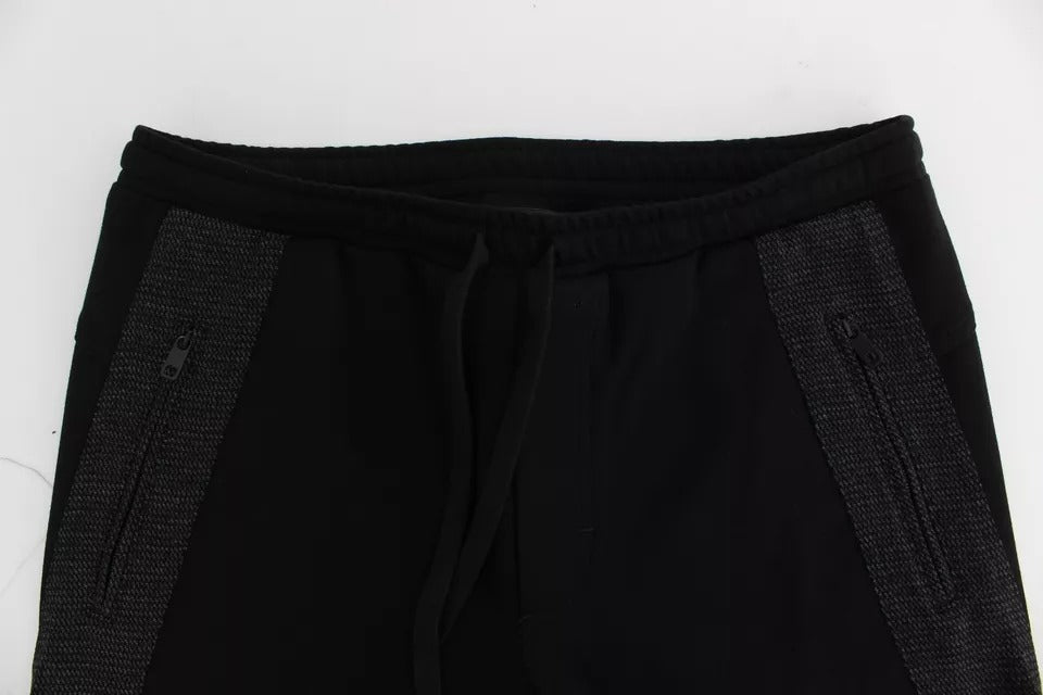 Dolce & Gabbana Pantaloni Casual in Lana Grigio Nero Pantaloni a Righe