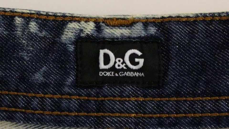 Pantaloncini in denim di cotone lavato blu Dolce & Gabbana D&G