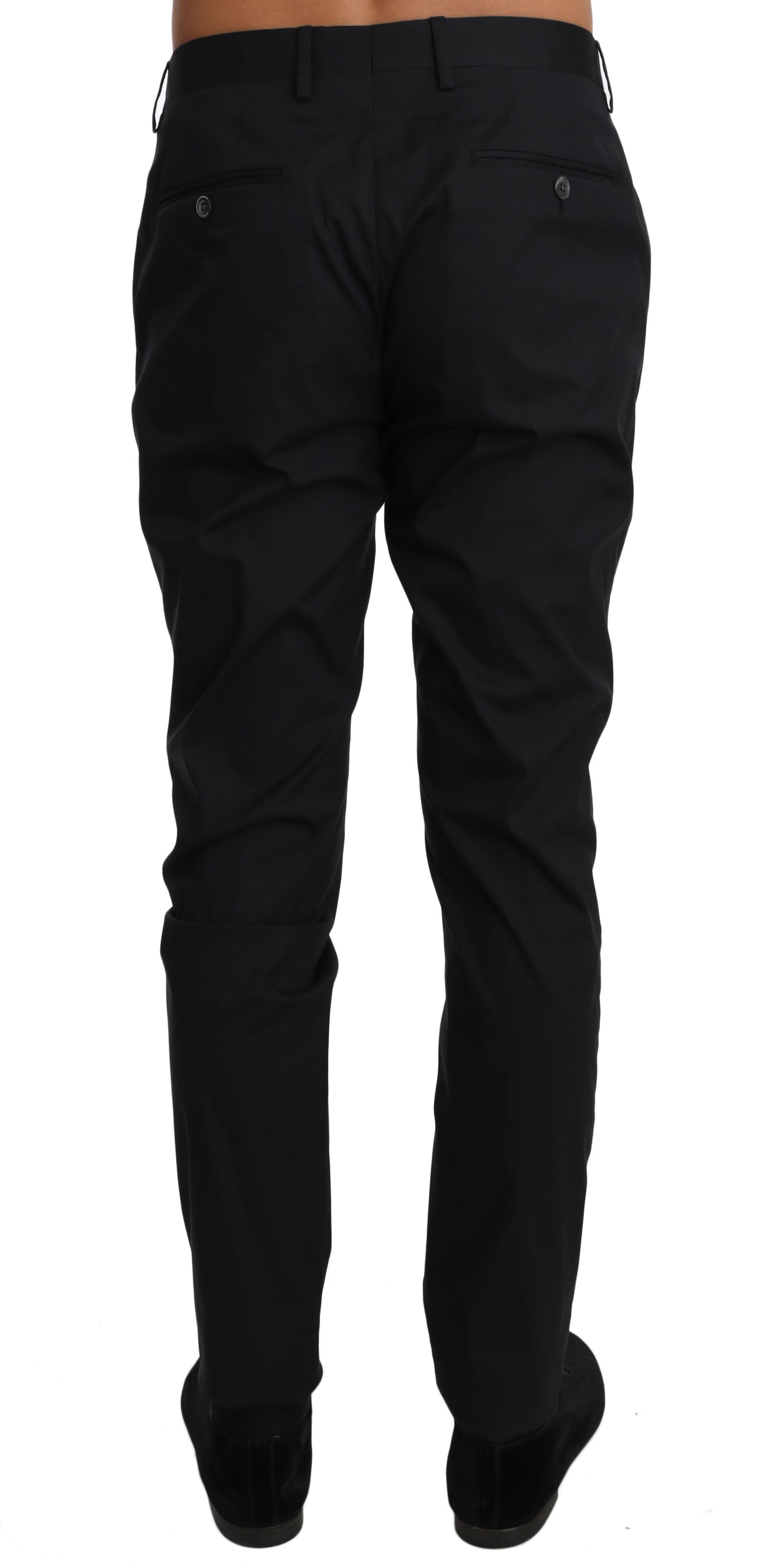 Pantaloni eleganti neri formali in misto lana Dolce & Gabbana
