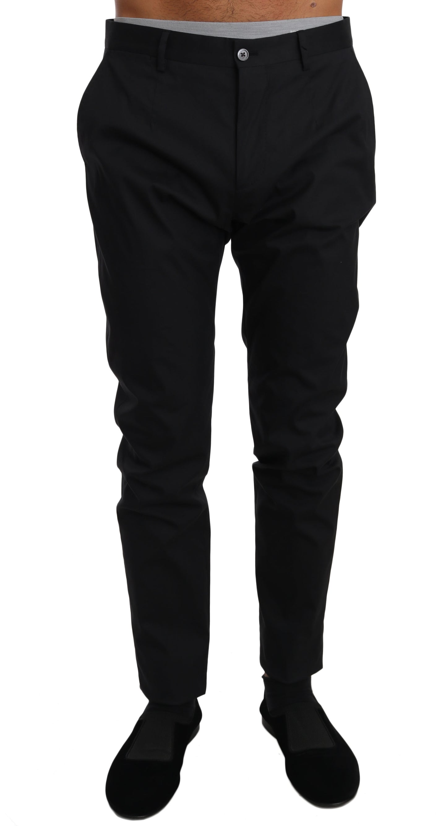Pantaloni eleganti neri formali in misto lana Dolce & Gabbana