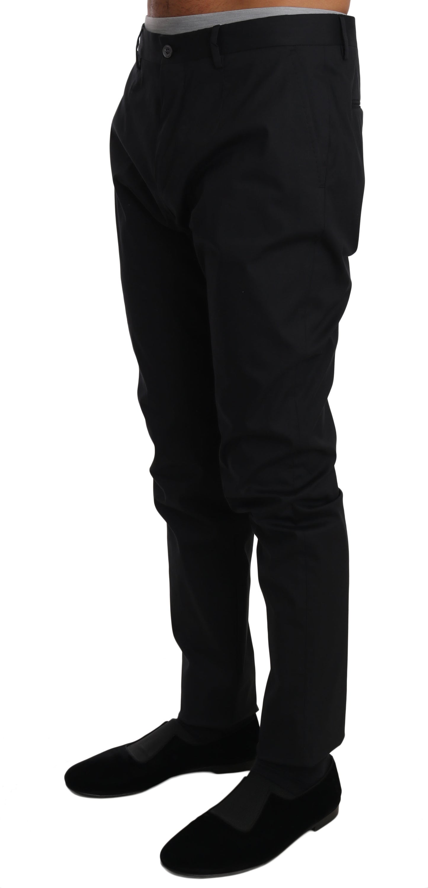 Pantaloni eleganti neri formali in misto lana Dolce & Gabbana