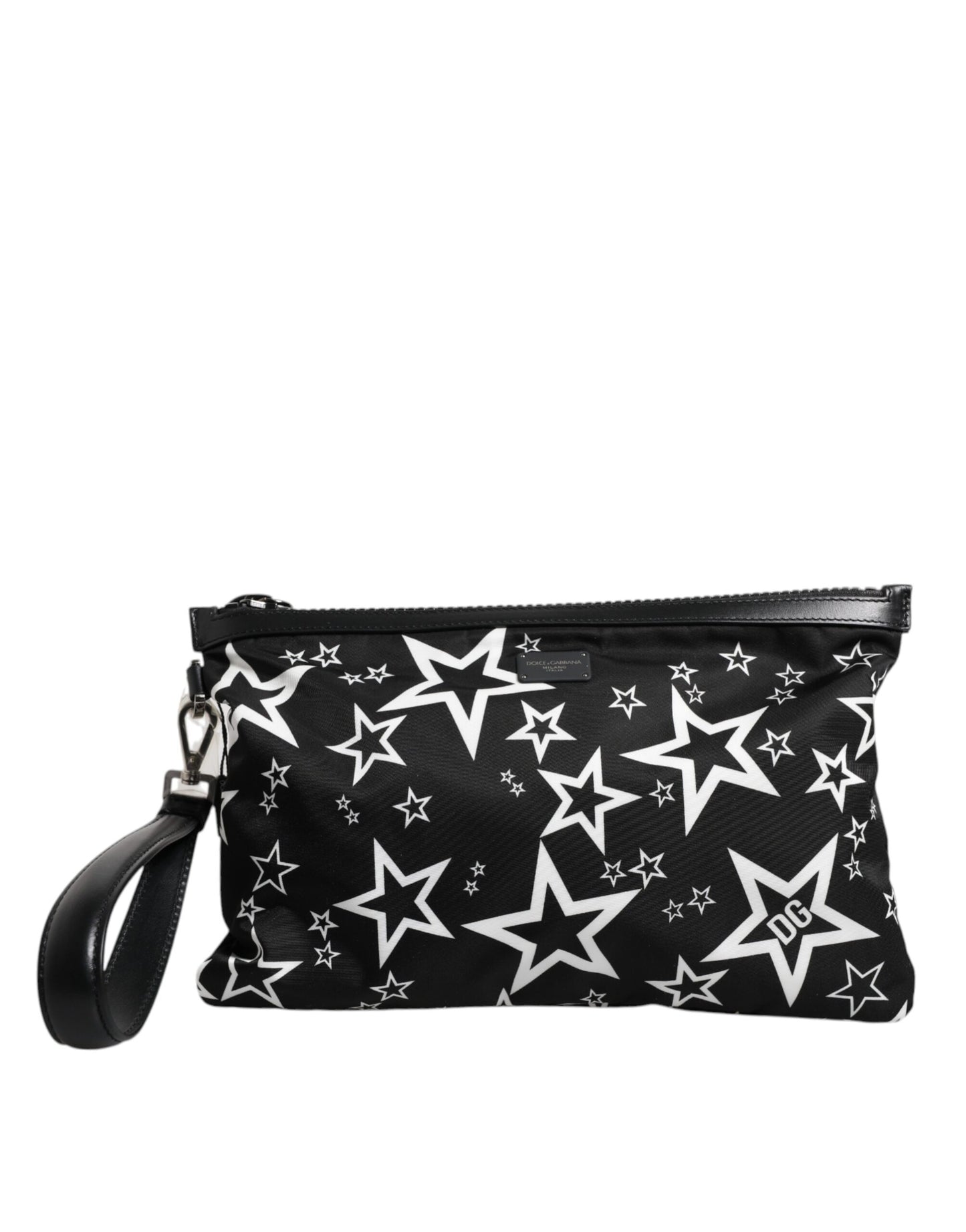 Dolce & Gabbana Borsa a tracolla con motivo a stelle nere e bianche