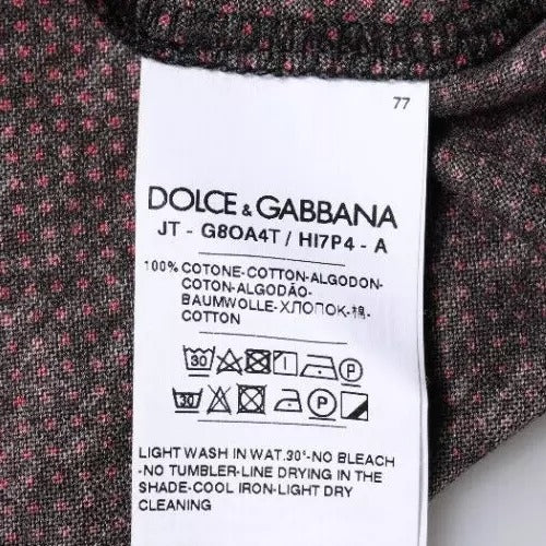 T-shirt a maniche corte in cotone leopardato rosso di Dolce & Gabbana