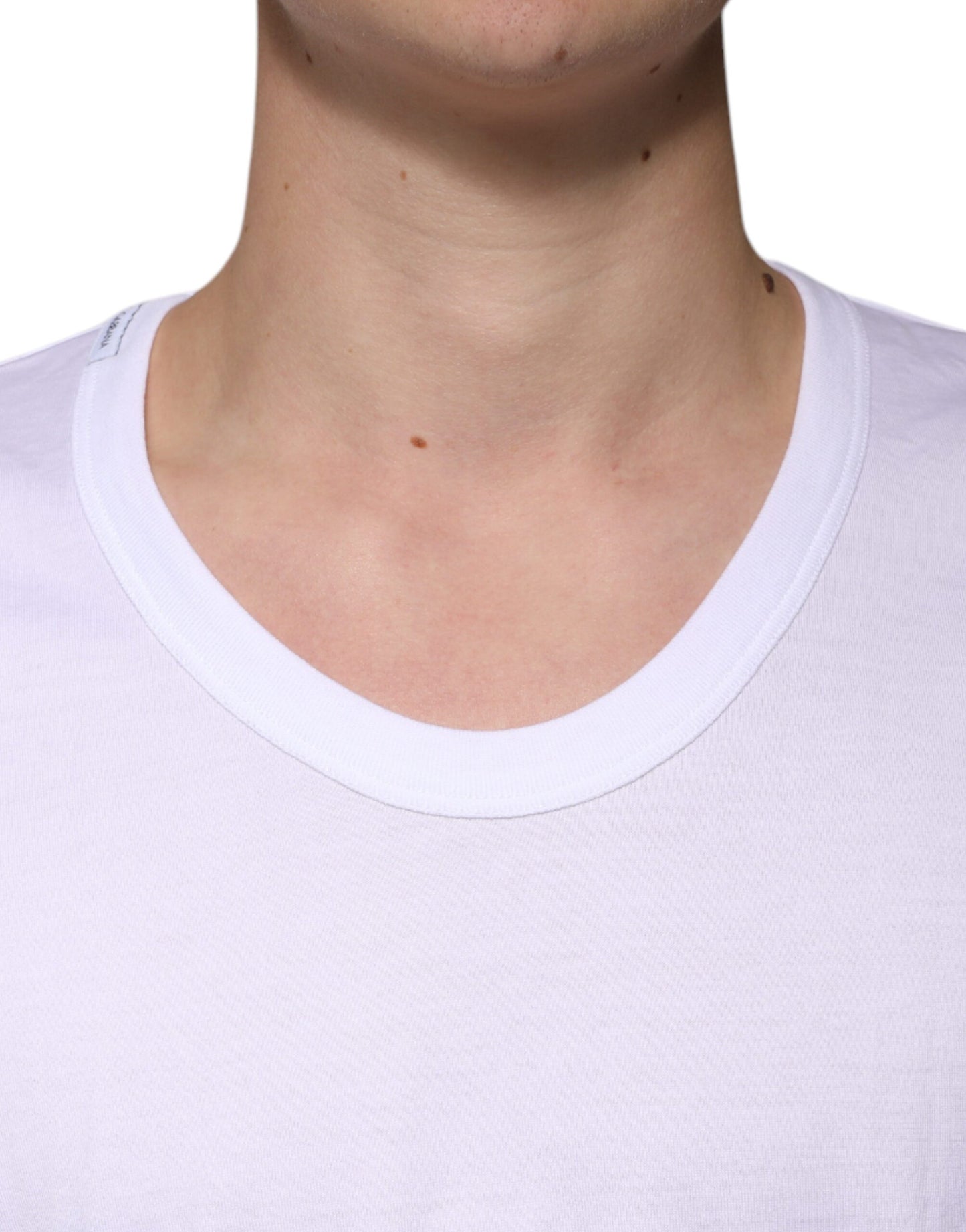 Dolce & Gabbana T-shirt girocollo a maniche corte in cotone bianco