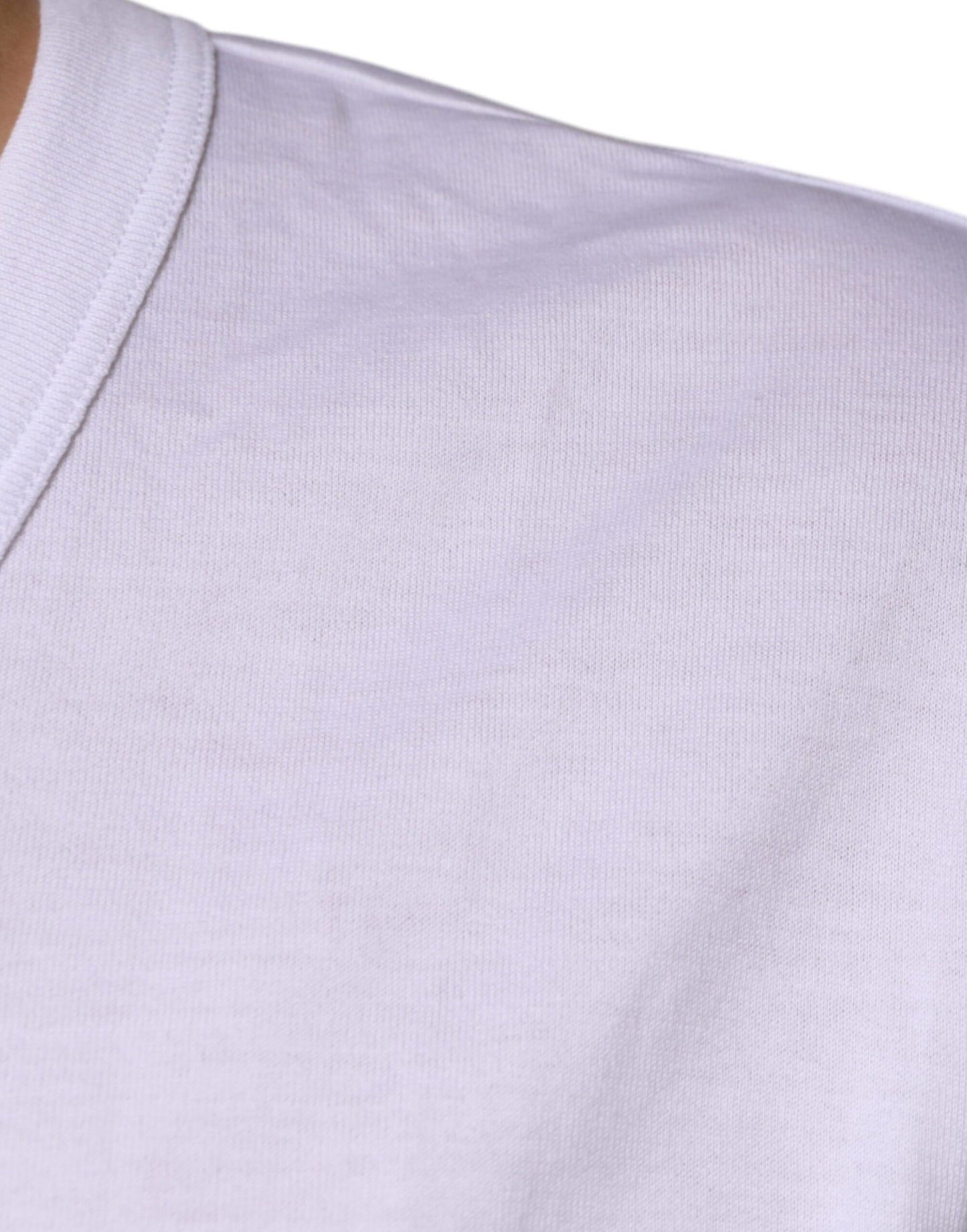 Dolce & Gabbana T-shirt girocollo a maniche corte in cotone bianco