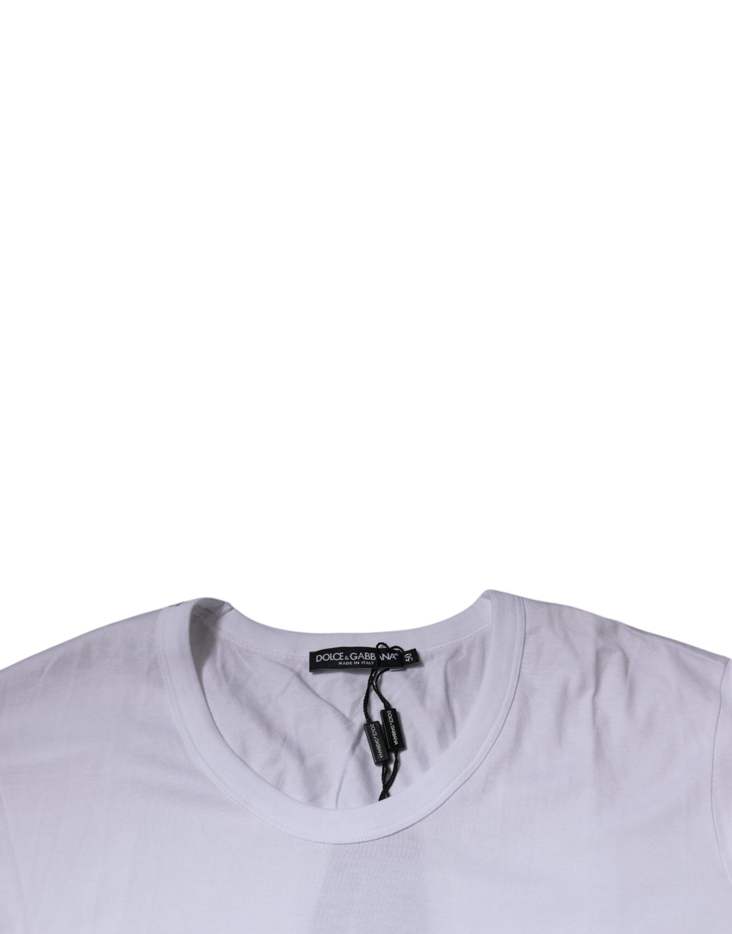 Dolce & Gabbana T-shirt girocollo a maniche corte in cotone bianco