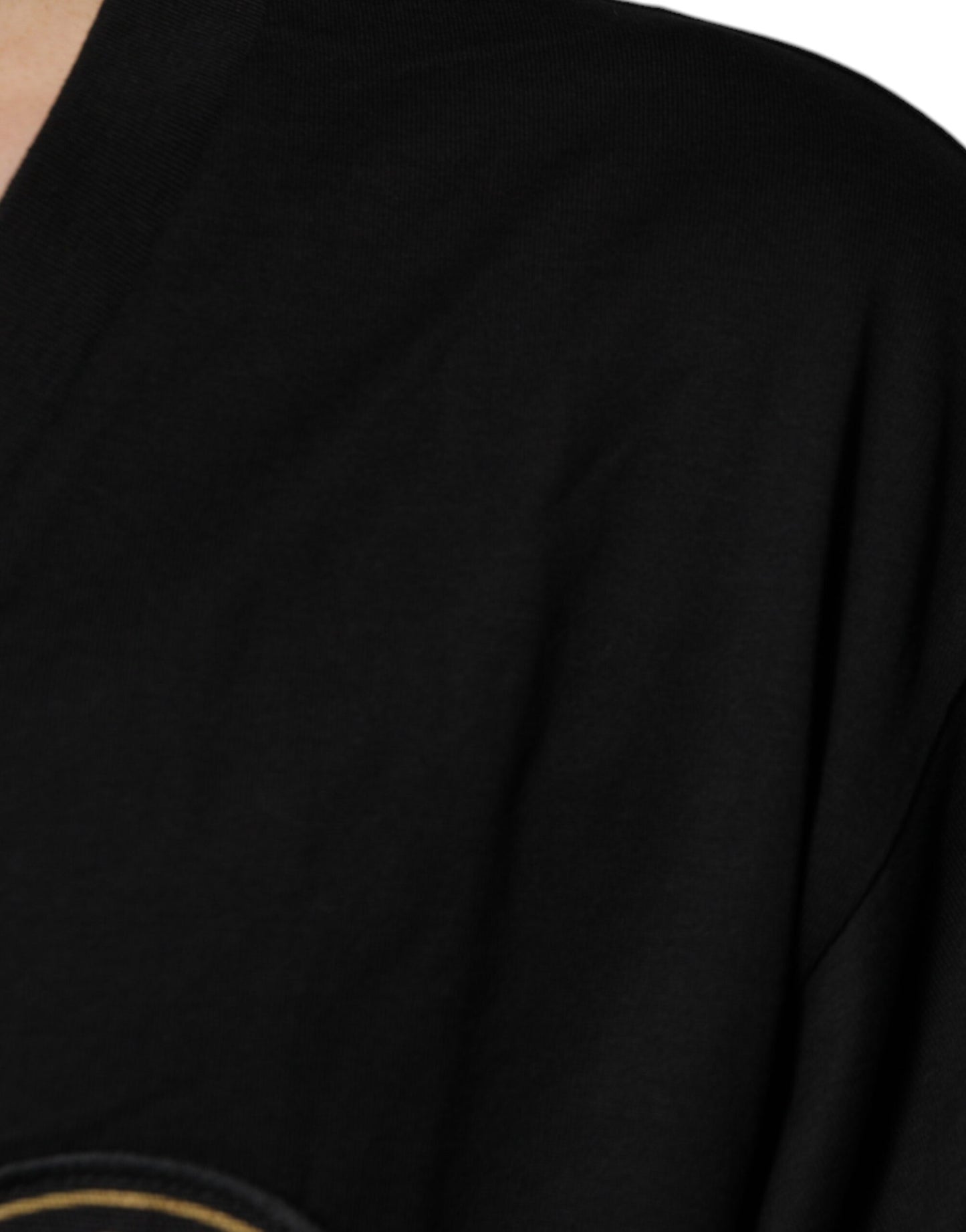 Dolce & Gabbana T-shirt a maniche corte con scollo a V e logo in cotone nero