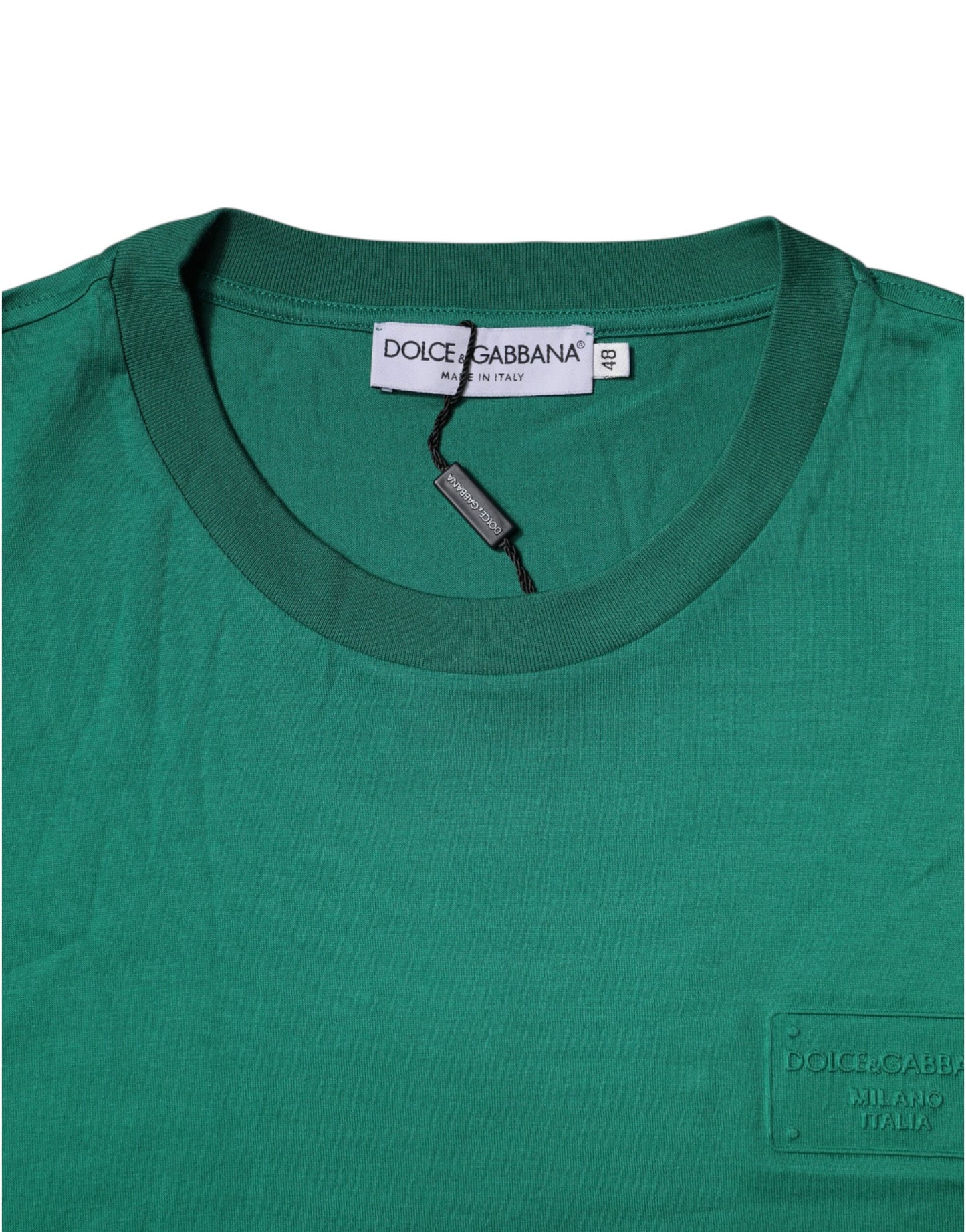 Dolce & Gabbana T-shirt girocollo a maniche corte con logo verde