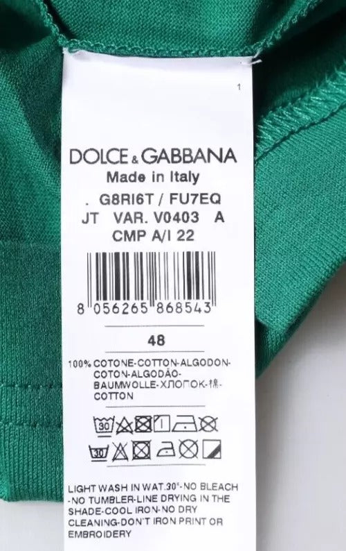 Dolce & Gabbana T-shirt girocollo a maniche corte con logo verde