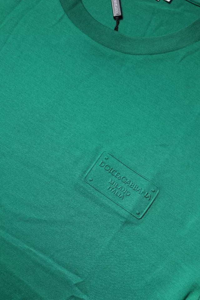 Dolce & Gabbana T-shirt girocollo a maniche corte con logo verde