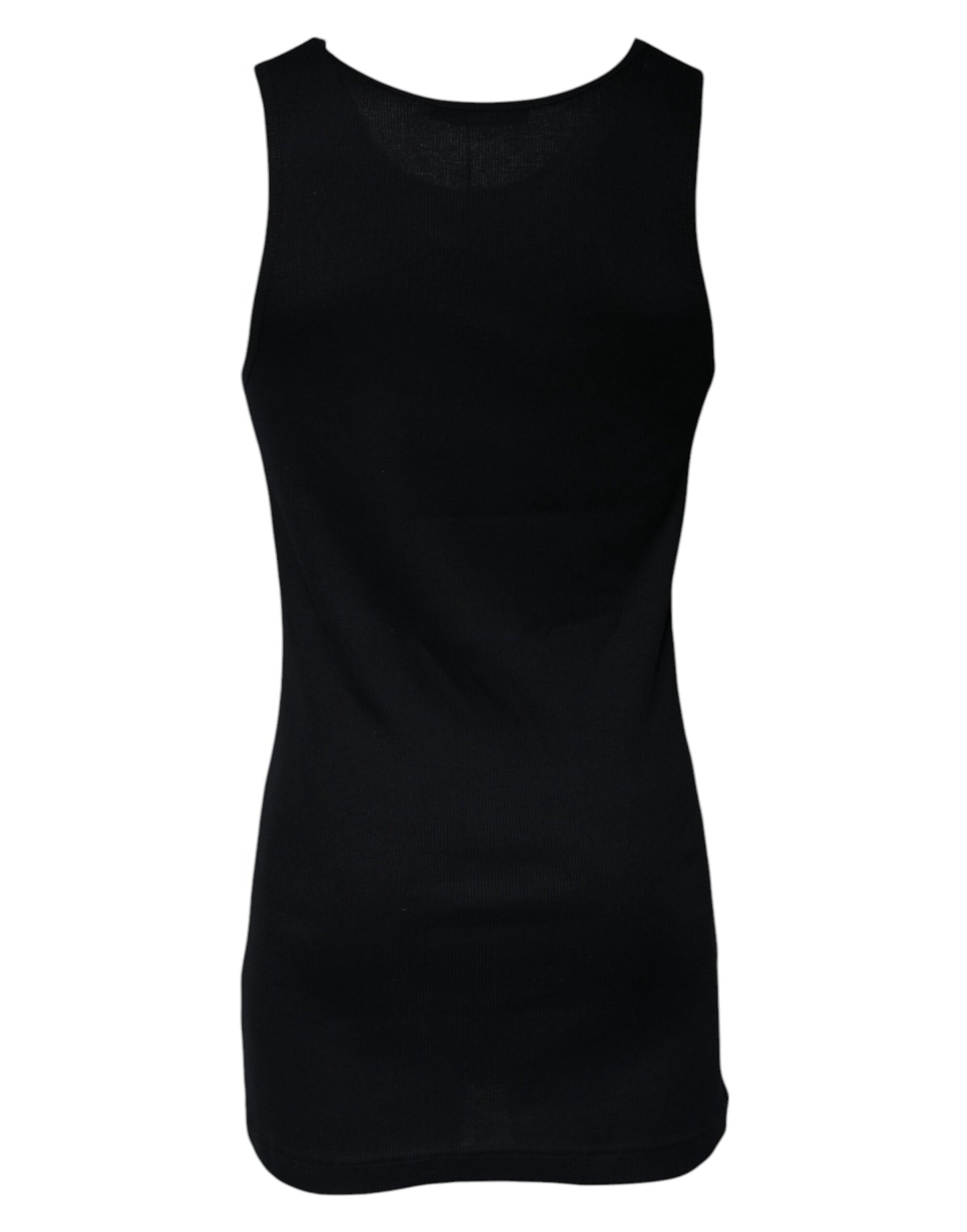 Dolce & Gabbana T-shirt girocollo senza maniche in cotone nero